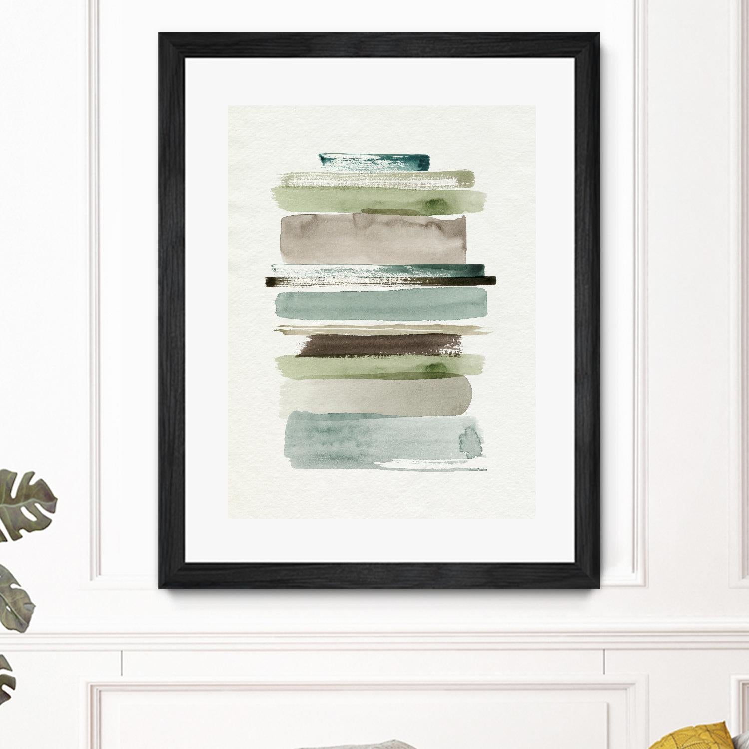 Grass Stains II by Grace Popp on GIANT ART - beige abstract stripe