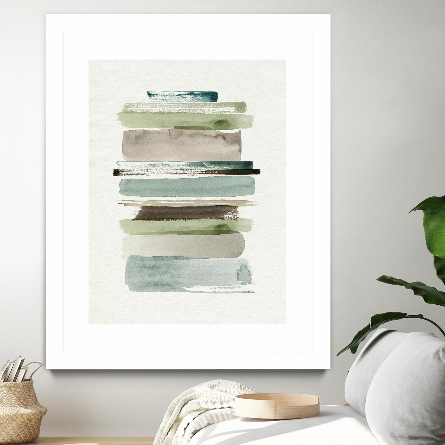 Grass Stains II by Grace Popp on GIANT ART - beige abstract stripe