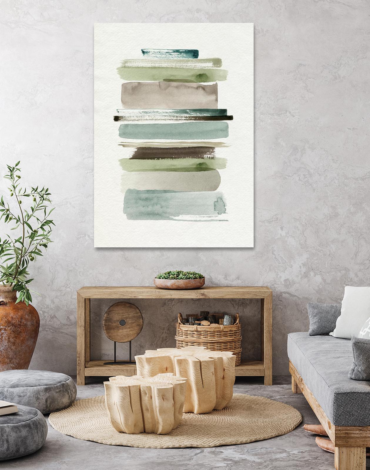 Grass Stains II by Grace Popp on GIANT ART - beige abstract stripe