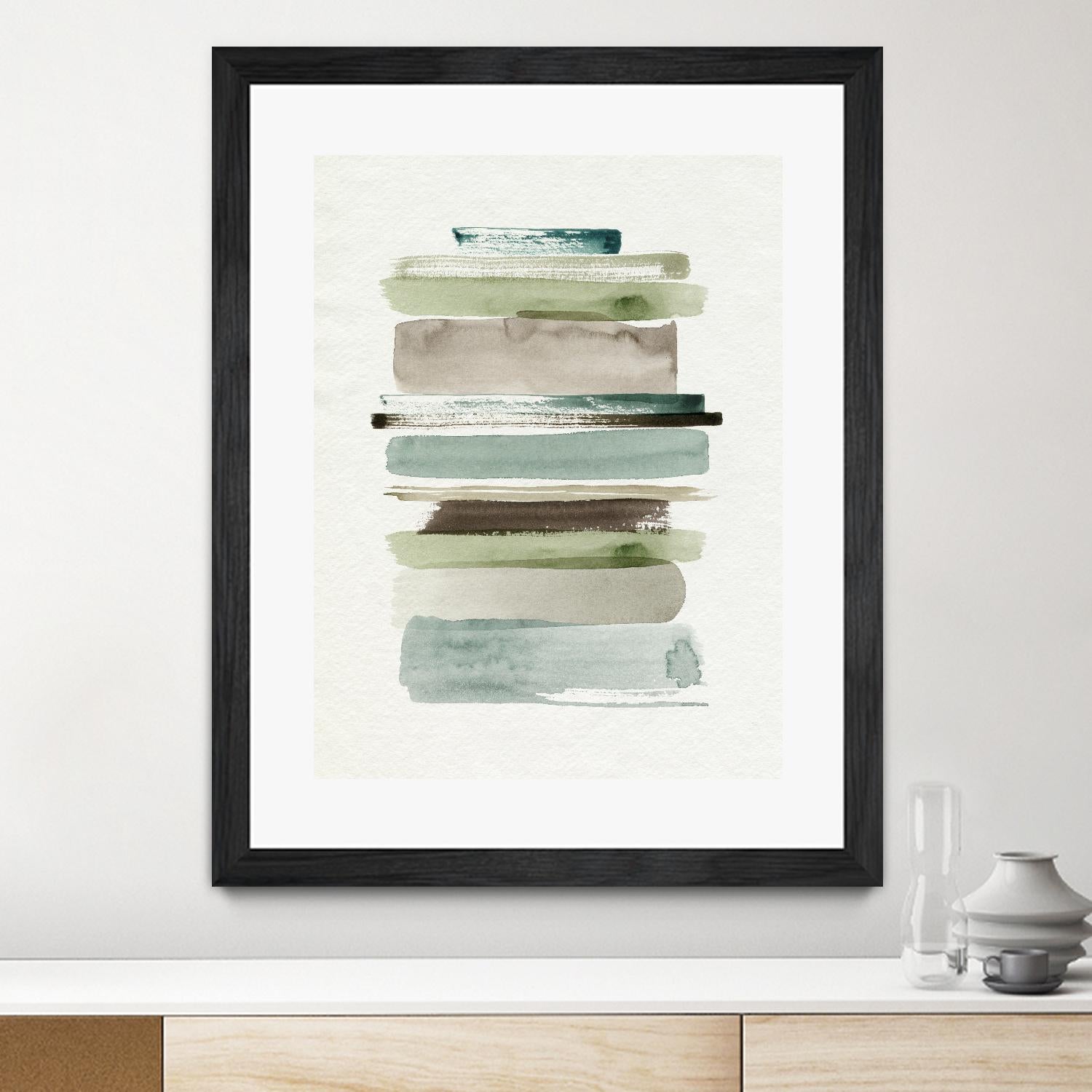 Grass Stains II by Grace Popp on GIANT ART - beige abstract stripe