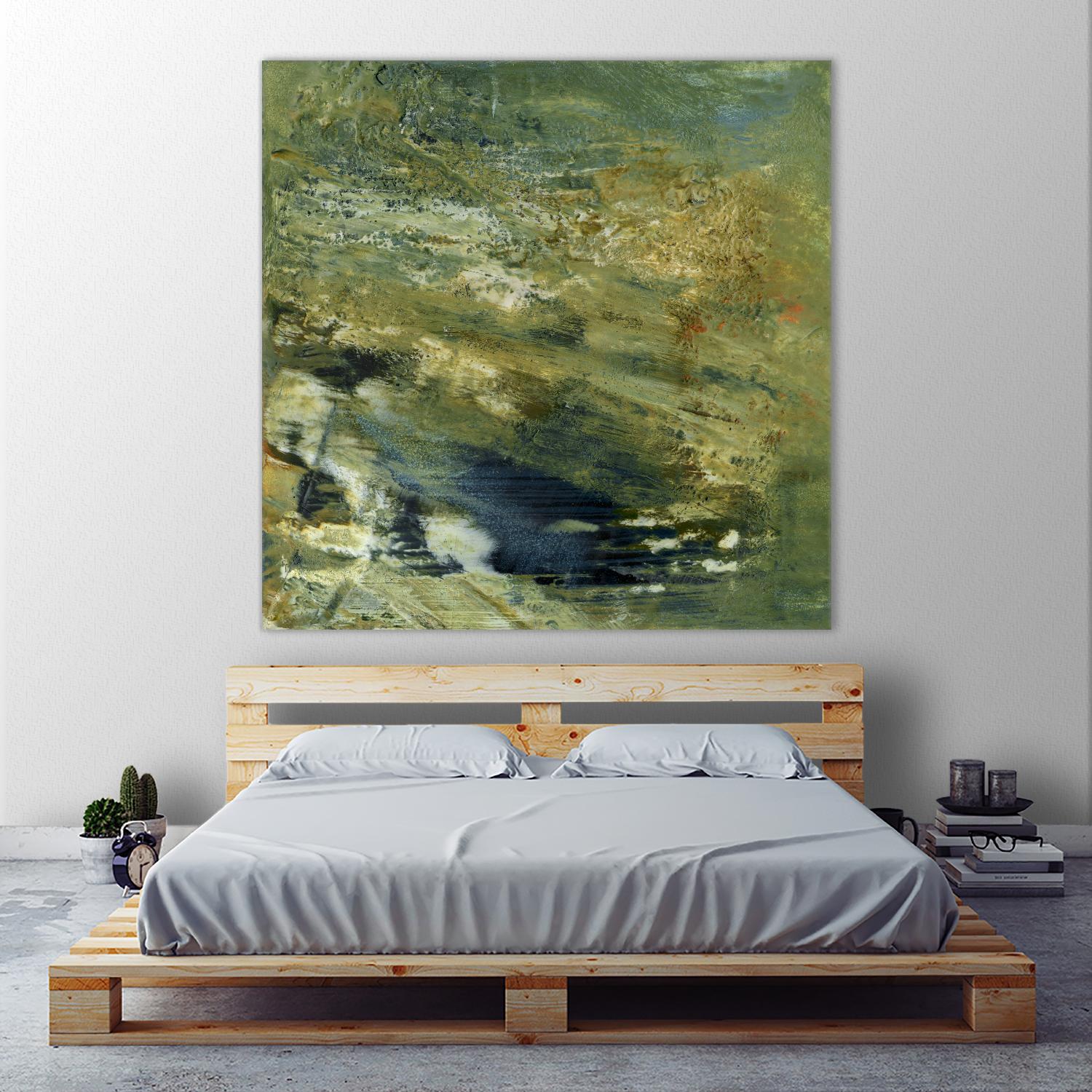 Encaustic Tile in Green VI by Sharon Gordon on GIANT ART - green abstract abstract