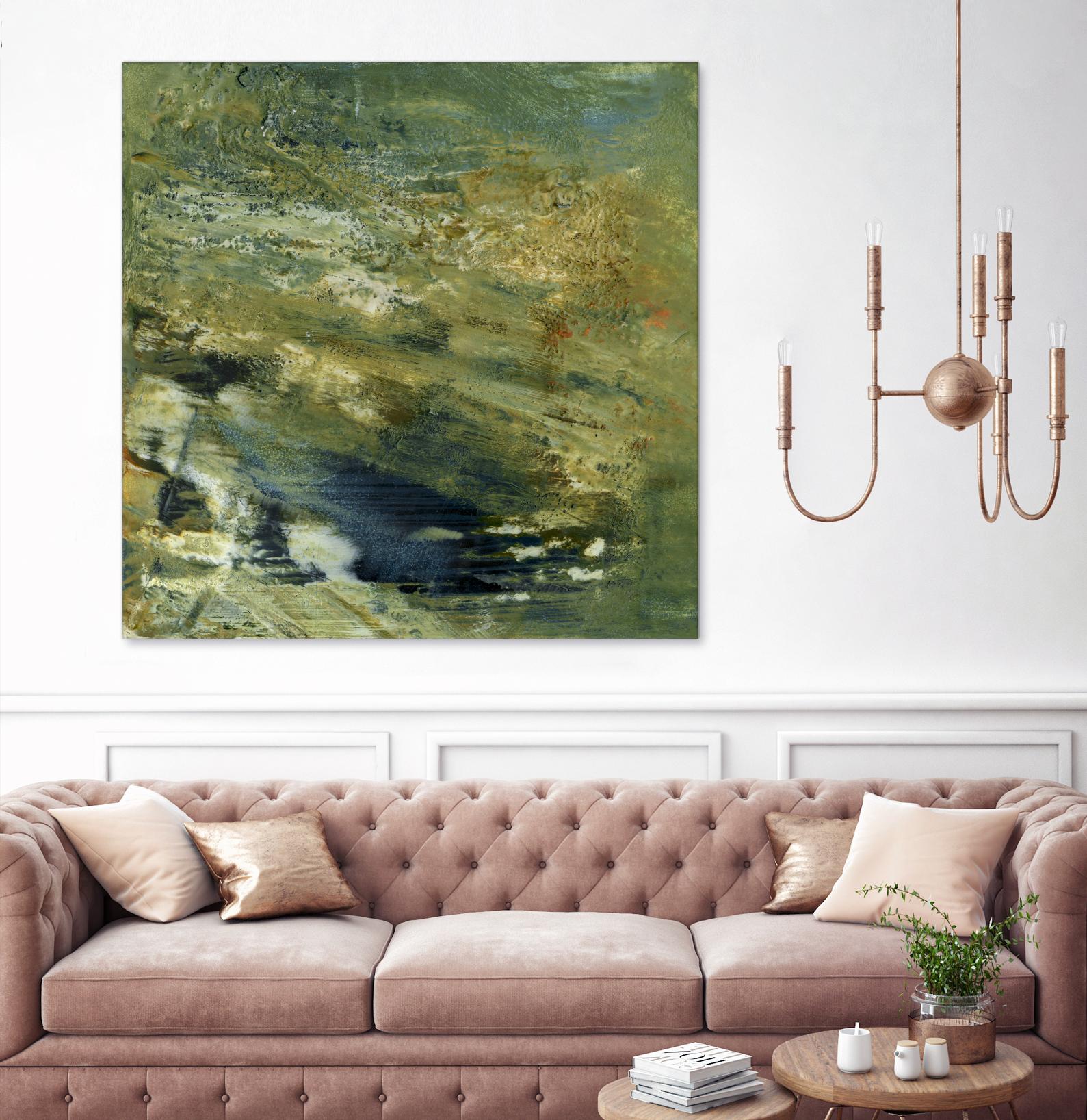 Encaustic Tile in Green VI by Sharon Gordon on GIANT ART - green abstract abstract