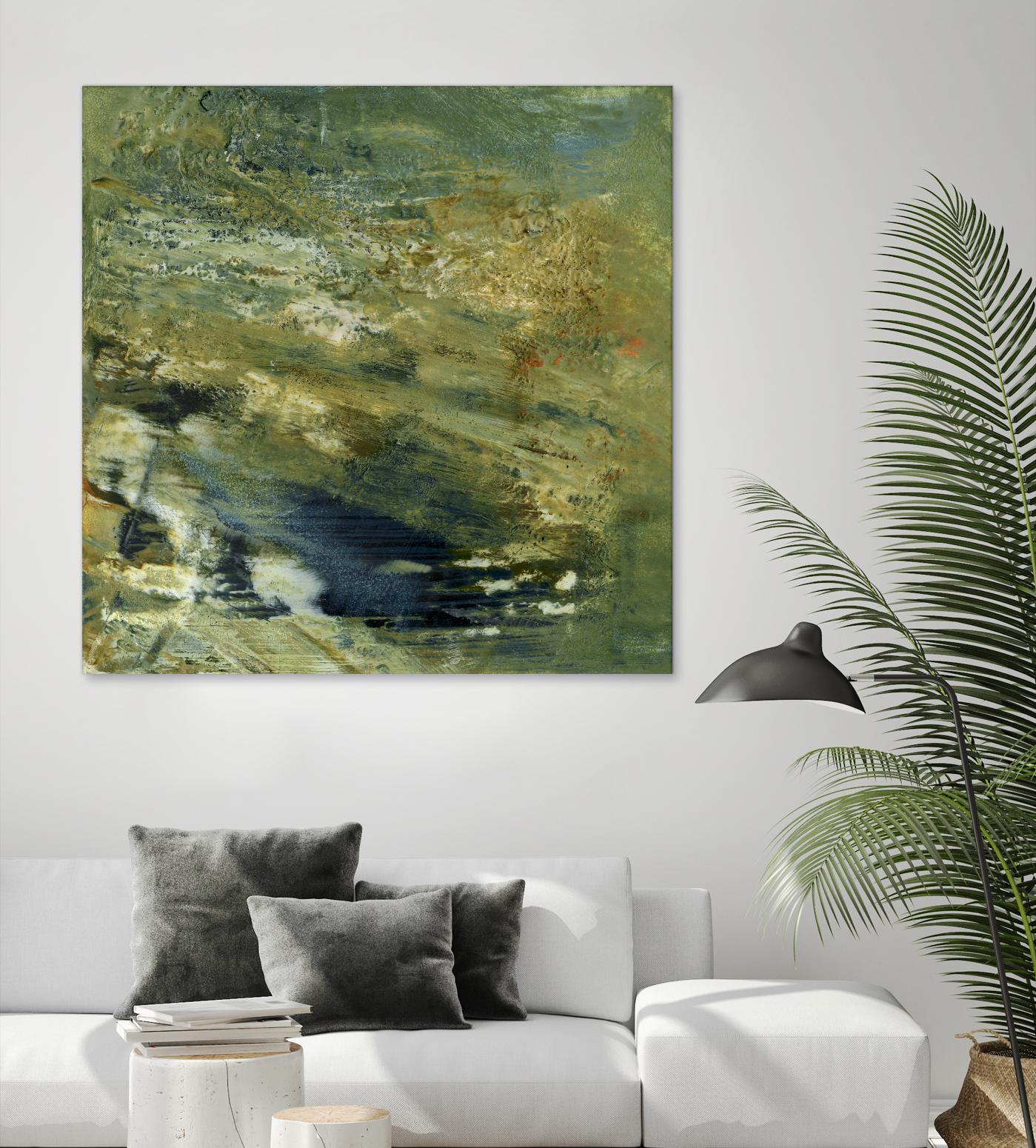 Encaustic Tile in Green VI by Sharon Gordon on GIANT ART - green abstract abstract