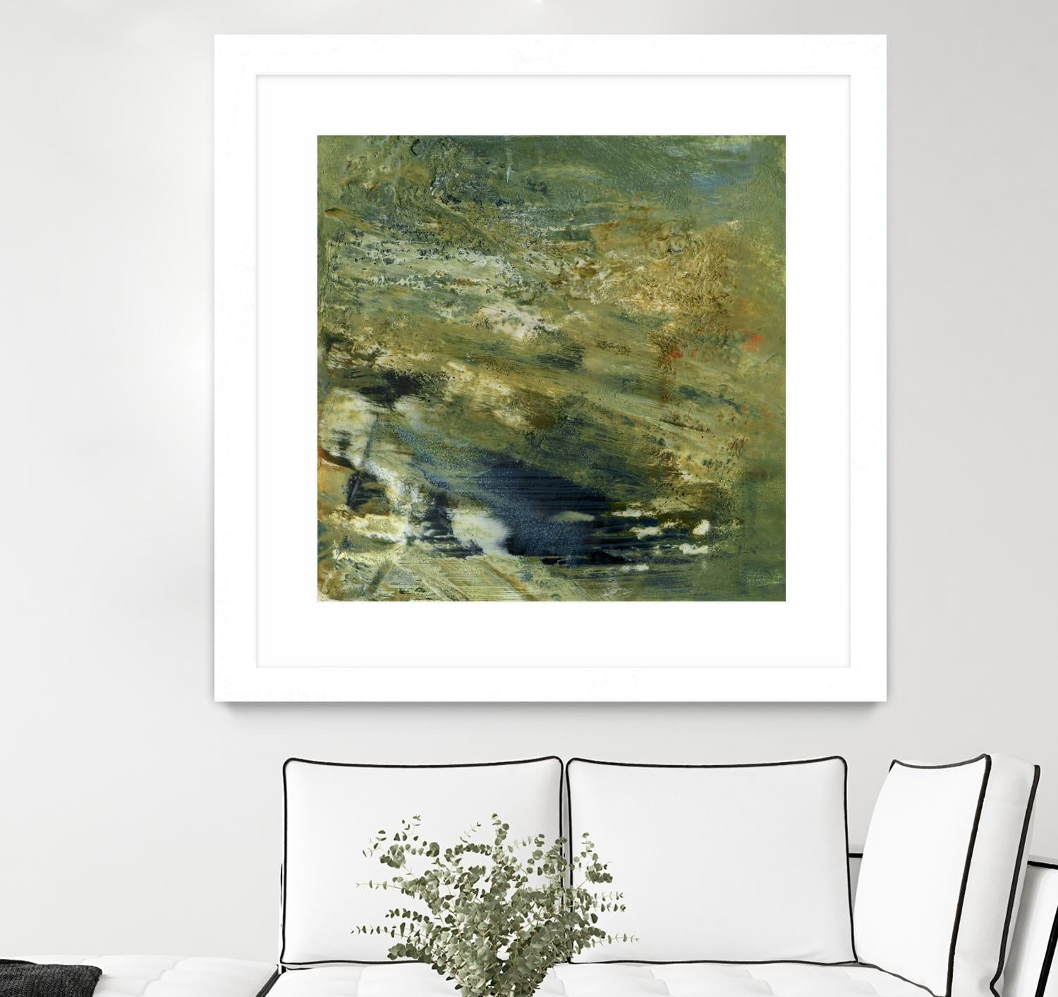 Encaustic Tile in Green VI by Sharon Gordon on GIANT ART - green abstract abstract