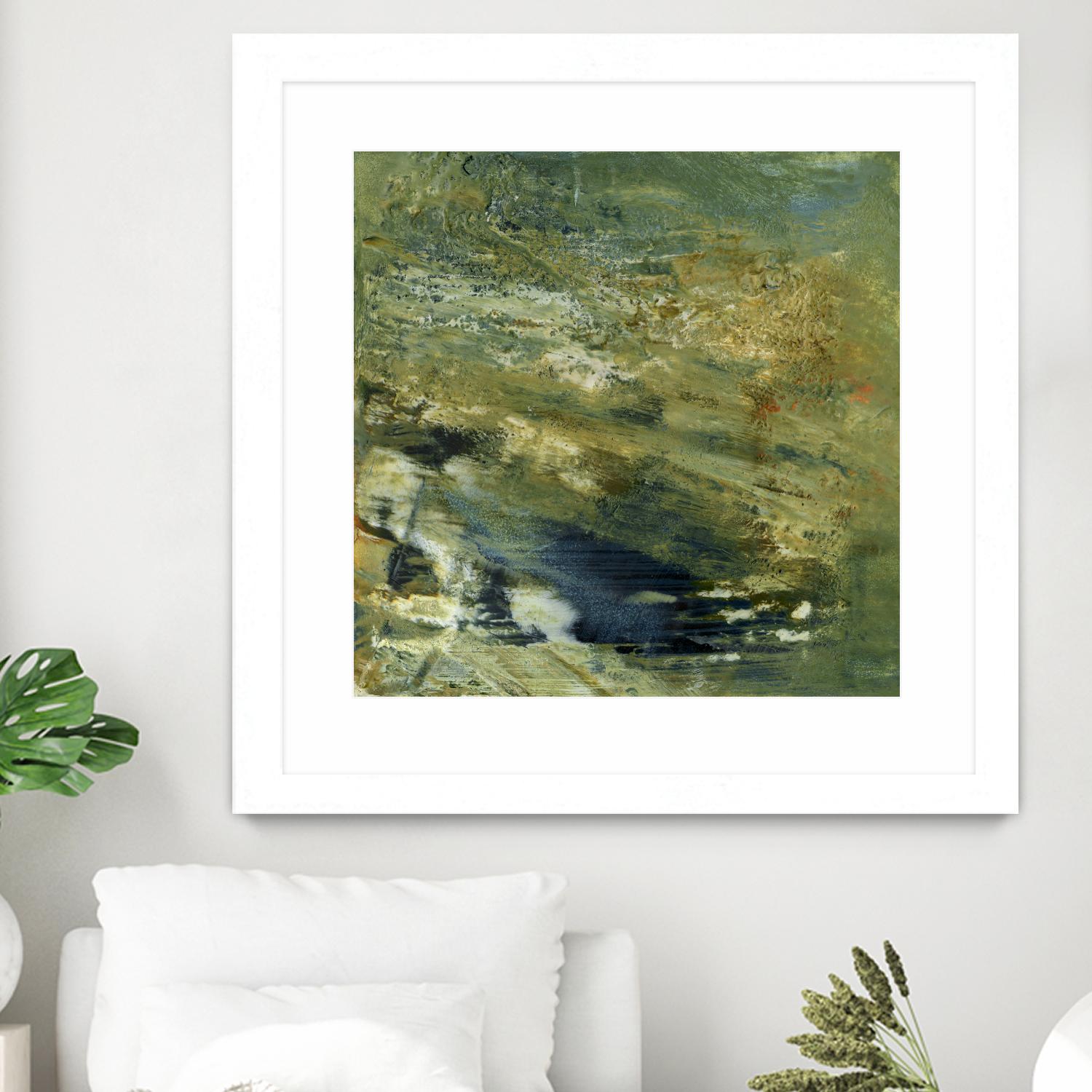 Encaustic Tile in Green VI by Sharon Gordon on GIANT ART - green abstract abstract