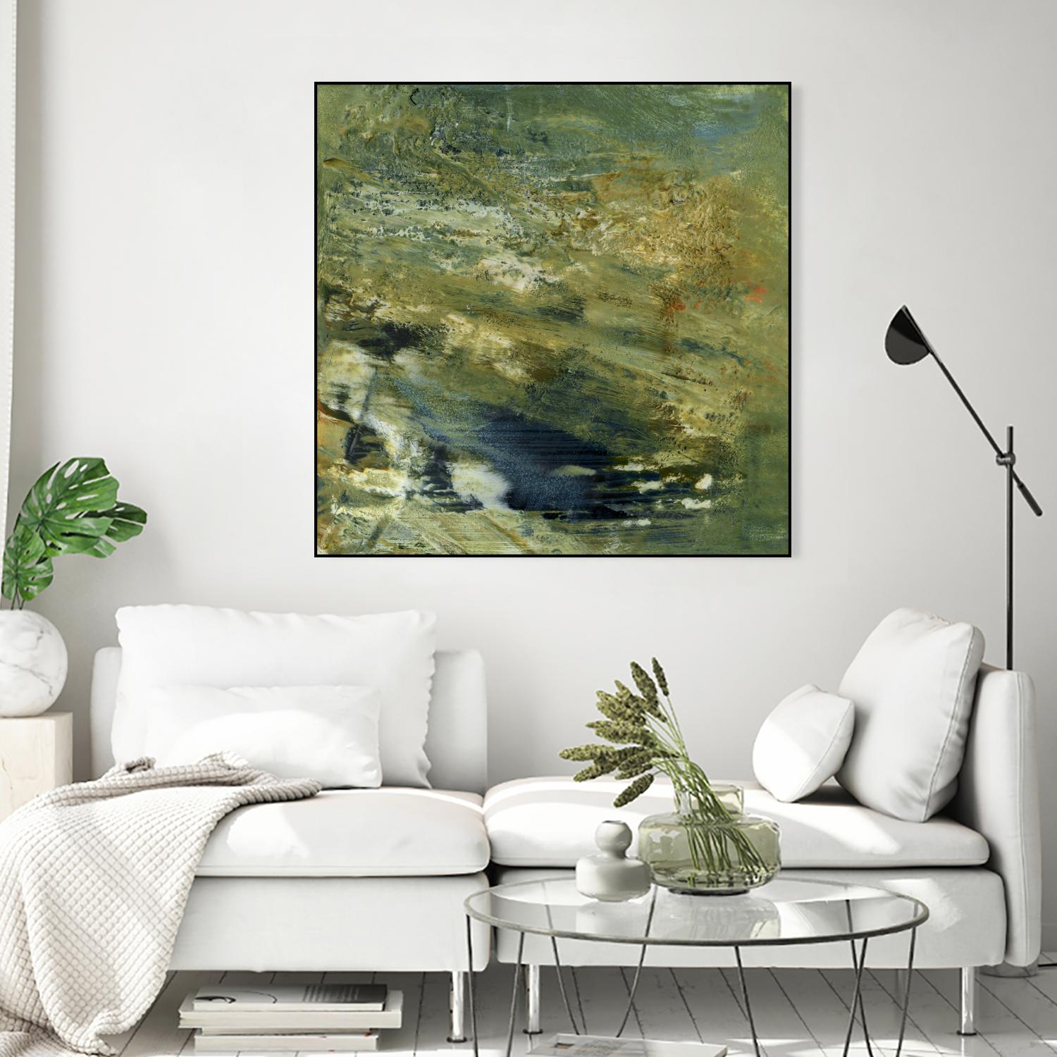 Encaustic Tile in Green VI by Sharon Gordon on GIANT ART - green abstract abstract