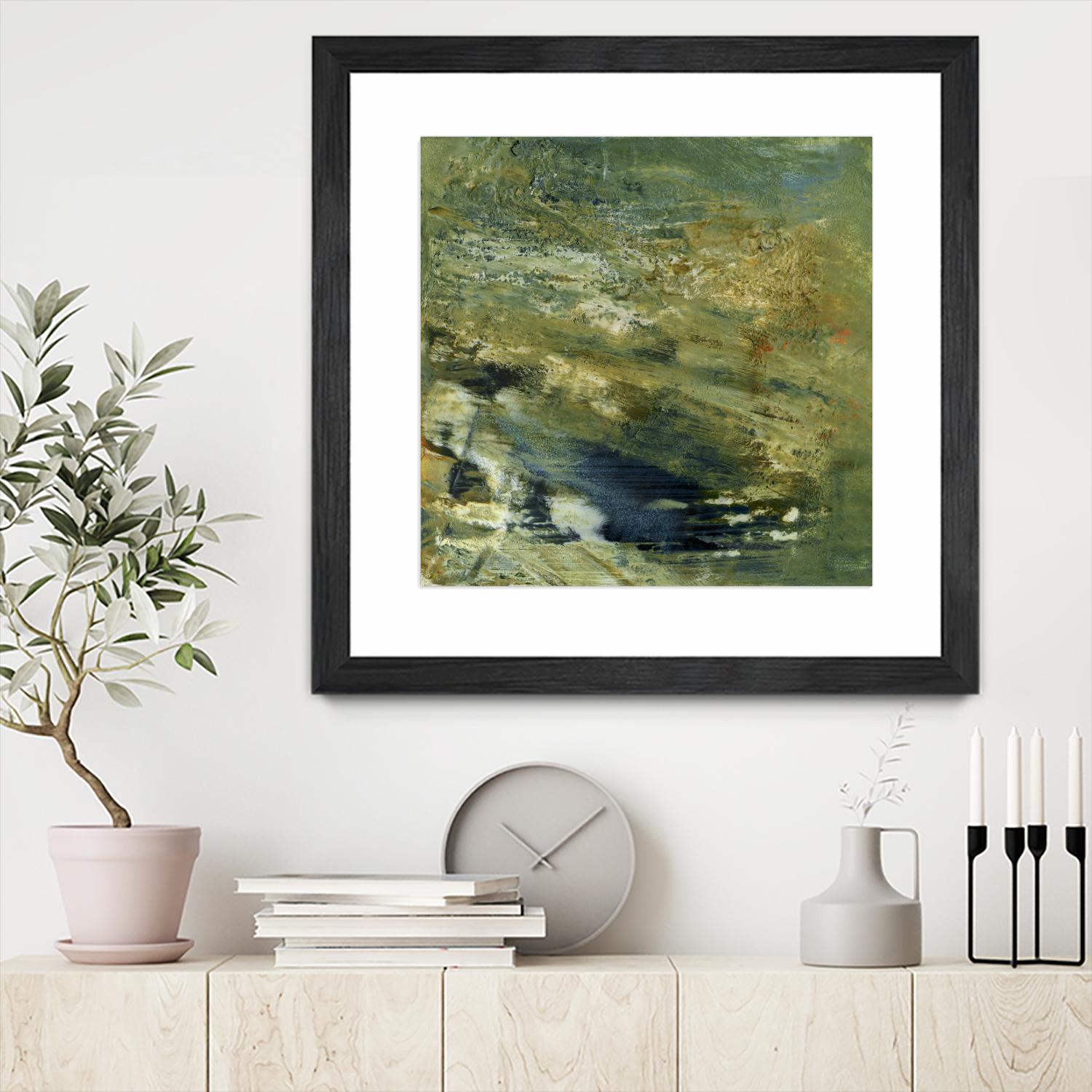 Encaustic Tile in Green VI by Sharon Gordon on GIANT ART - green abstract abstract