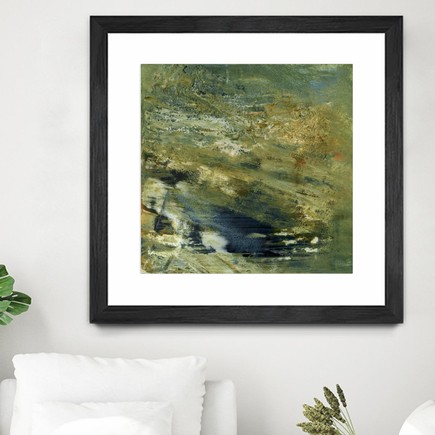 Encaustic Tile in Green VI by Sharon Gordon on GIANT ART - green abstract abstract