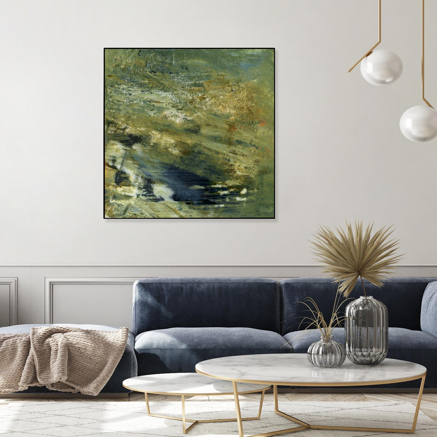 Encaustic Tile in Green VI by Sharon Gordon on GIANT ART - green abstract abstract