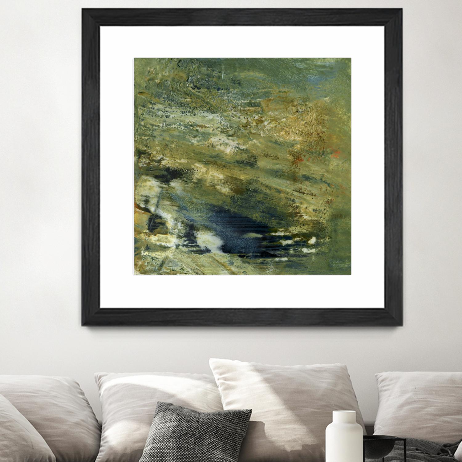 Encaustic Tile in Green VI by Sharon Gordon on GIANT ART - green abstract abstract