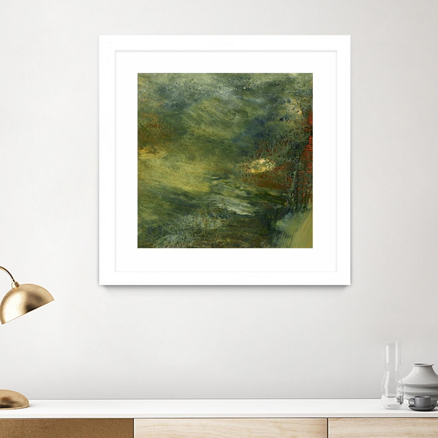 Encaustic Tile in Multi IV by Sharon Gordon on GIANT ART - orange abstract abstract