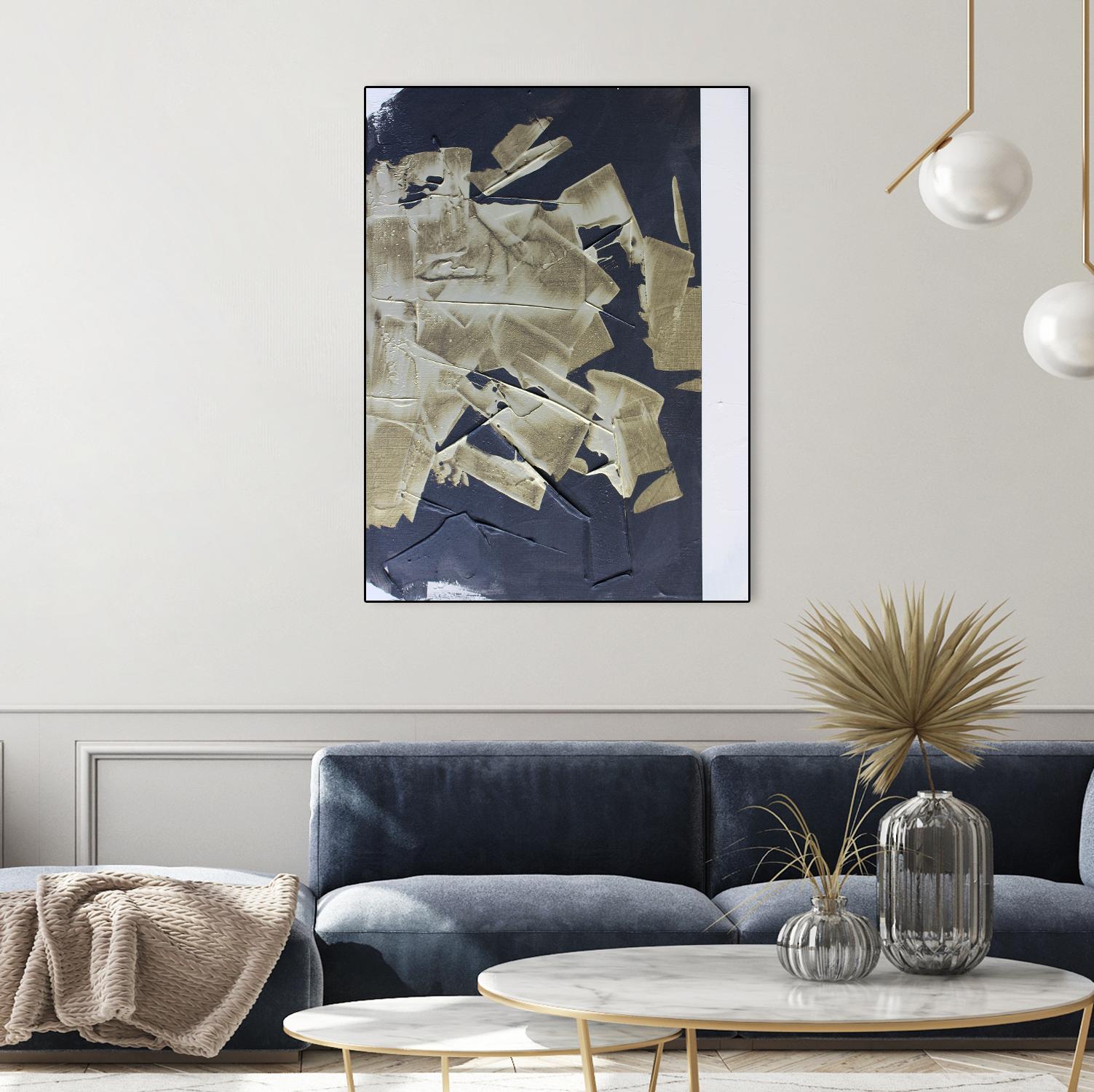 Gold Divided IV by Kent Youngstrom on GIANT ART - gold abstract abstract