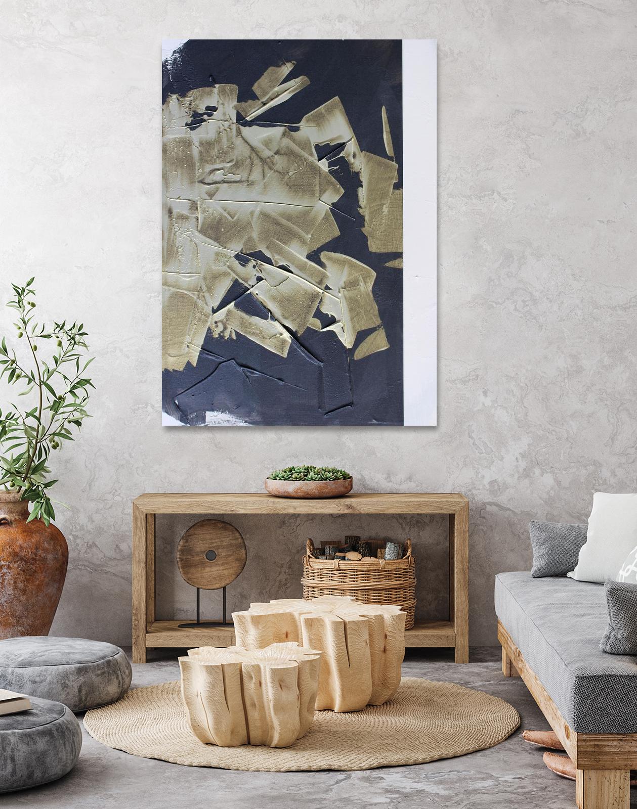 Gold Divided IV by Kent Youngstrom on GIANT ART - gold abstract abstract