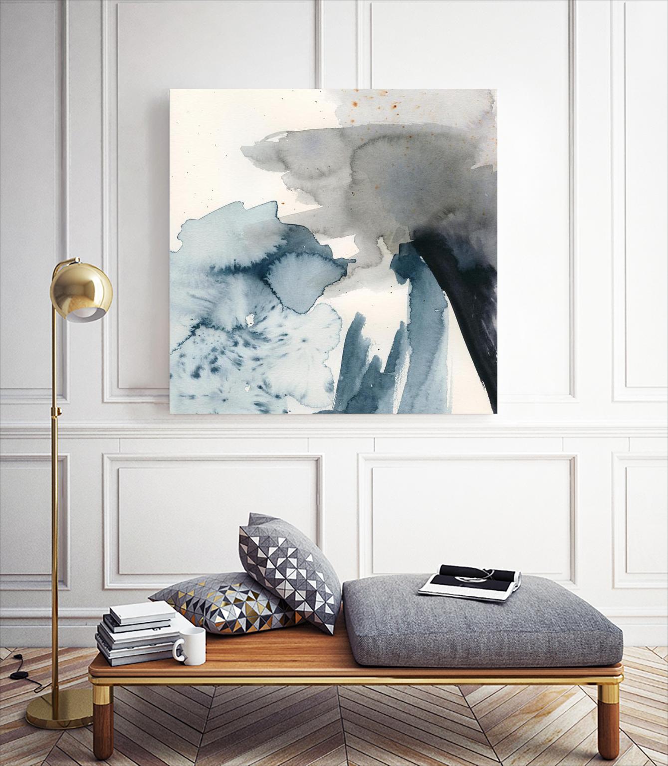 Winter Current III by Victoria Barnes on GIANT ART - blue watercolour abstract