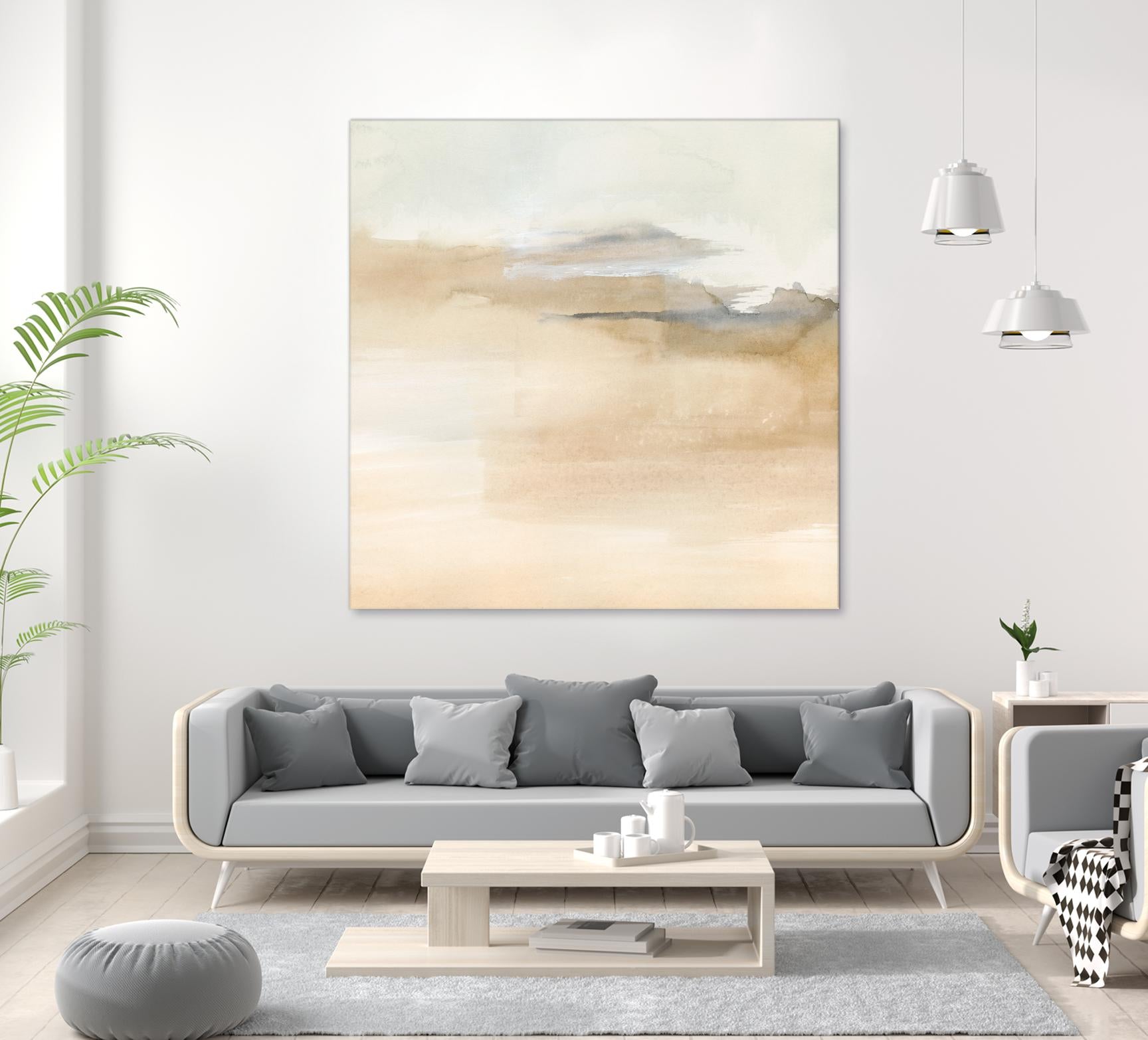 Cinnamon Shores I by Victoria Barnes on GIANT ART - beige coastal tropical abstract