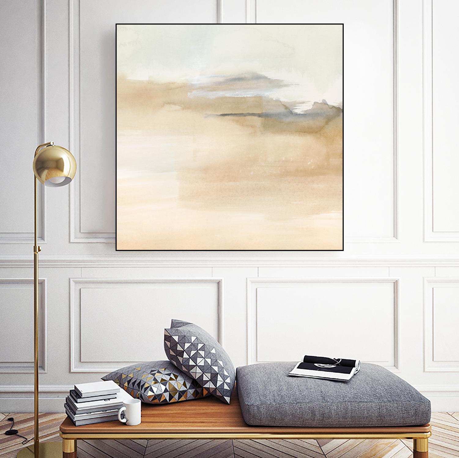 Cinnamon Shores I by Victoria Barnes on GIANT ART - beige coastal tropical abstract