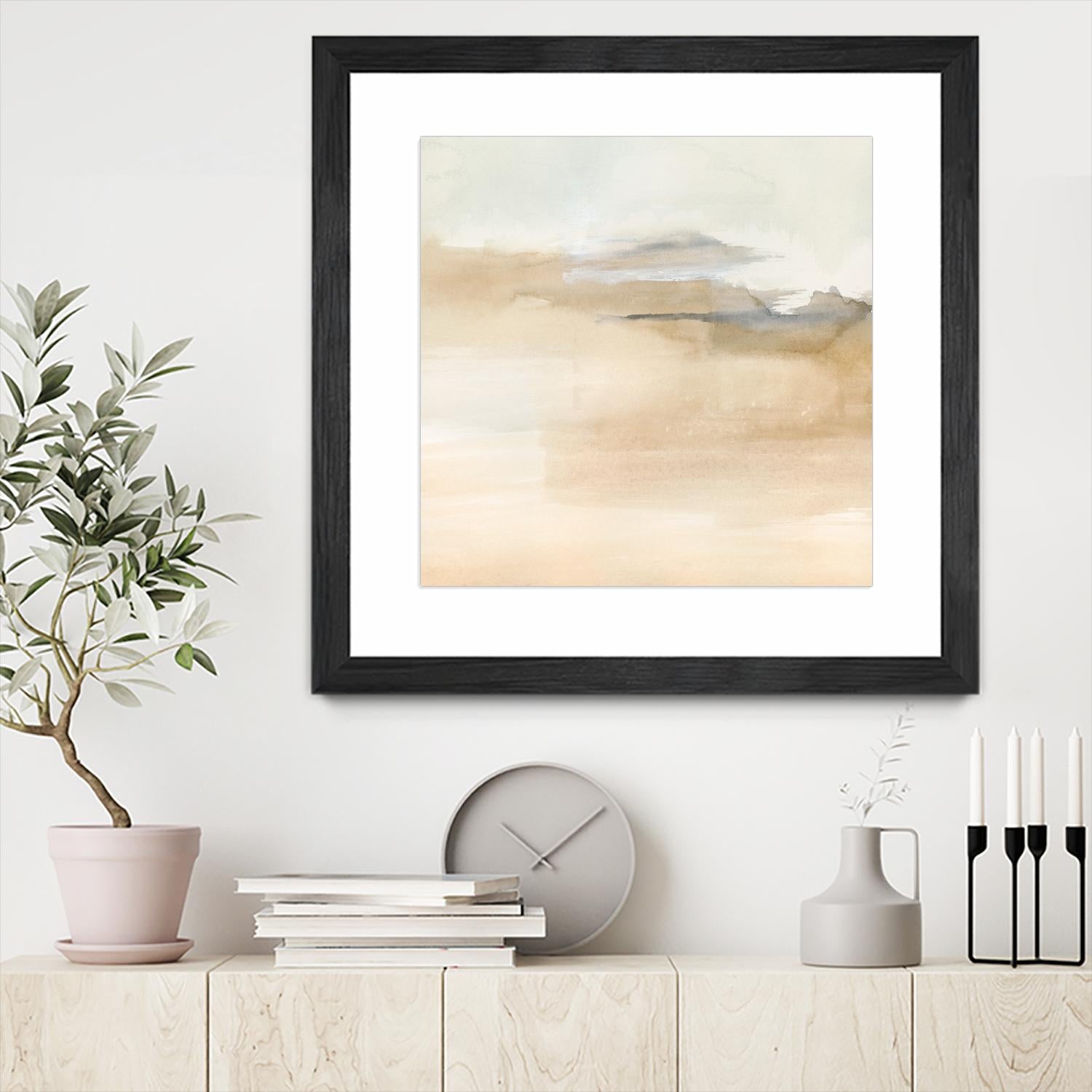 Cinnamon Shores I by Victoria Barnes on GIANT ART - beige coastal tropical abstract