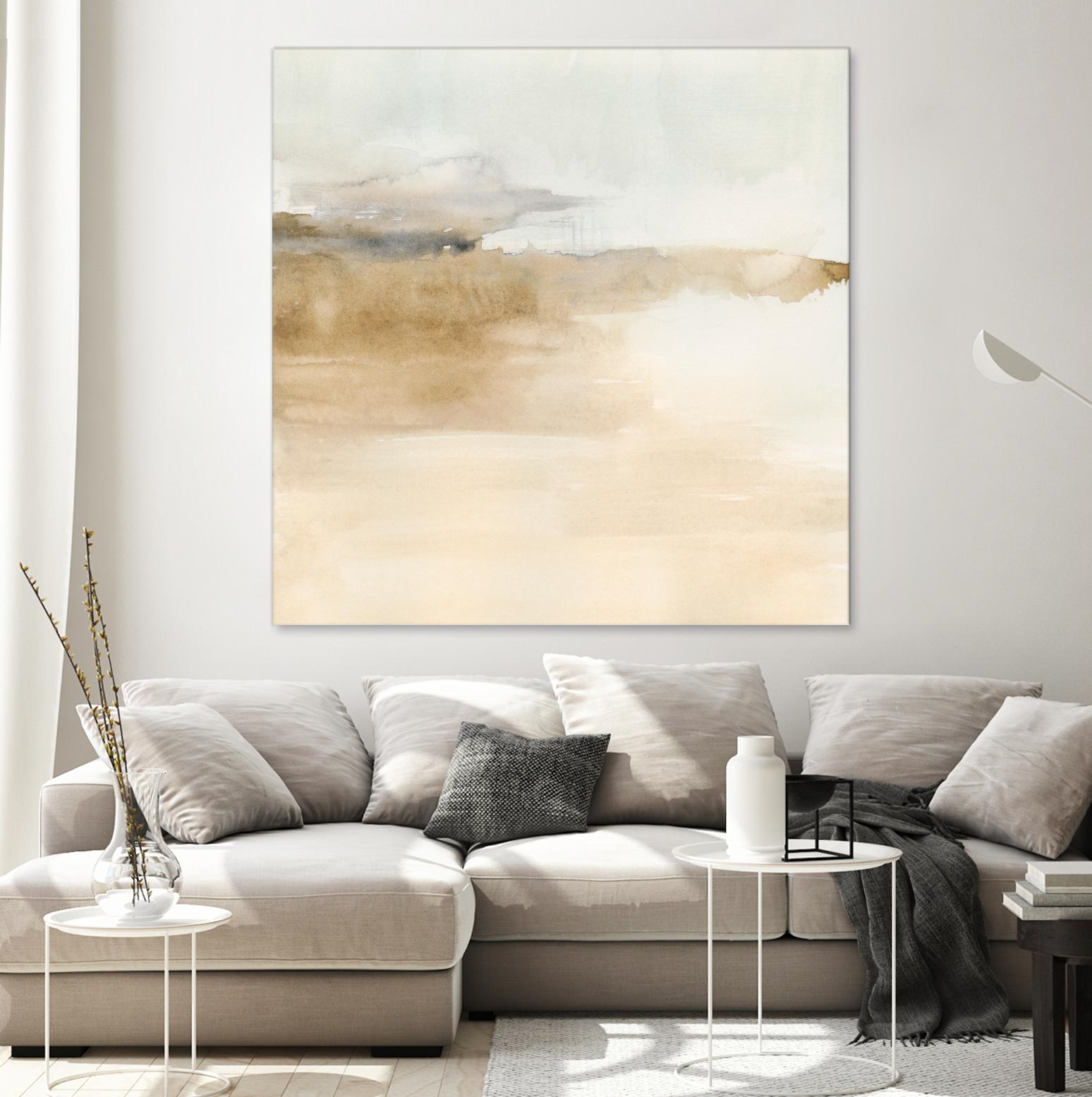 Cinnamon Shores II by Victoria Barnes on GIANT ART - beige coastal tropical abstract