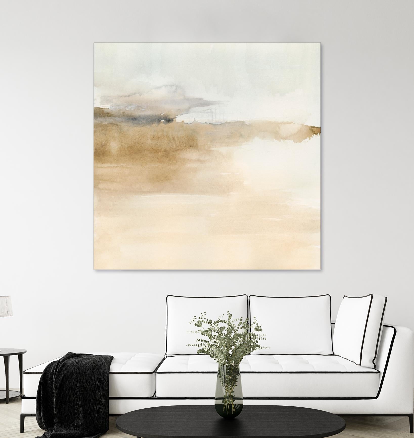 Cinnamon Shores II by Victoria Barnes on GIANT ART - beige coastal tropical abstract