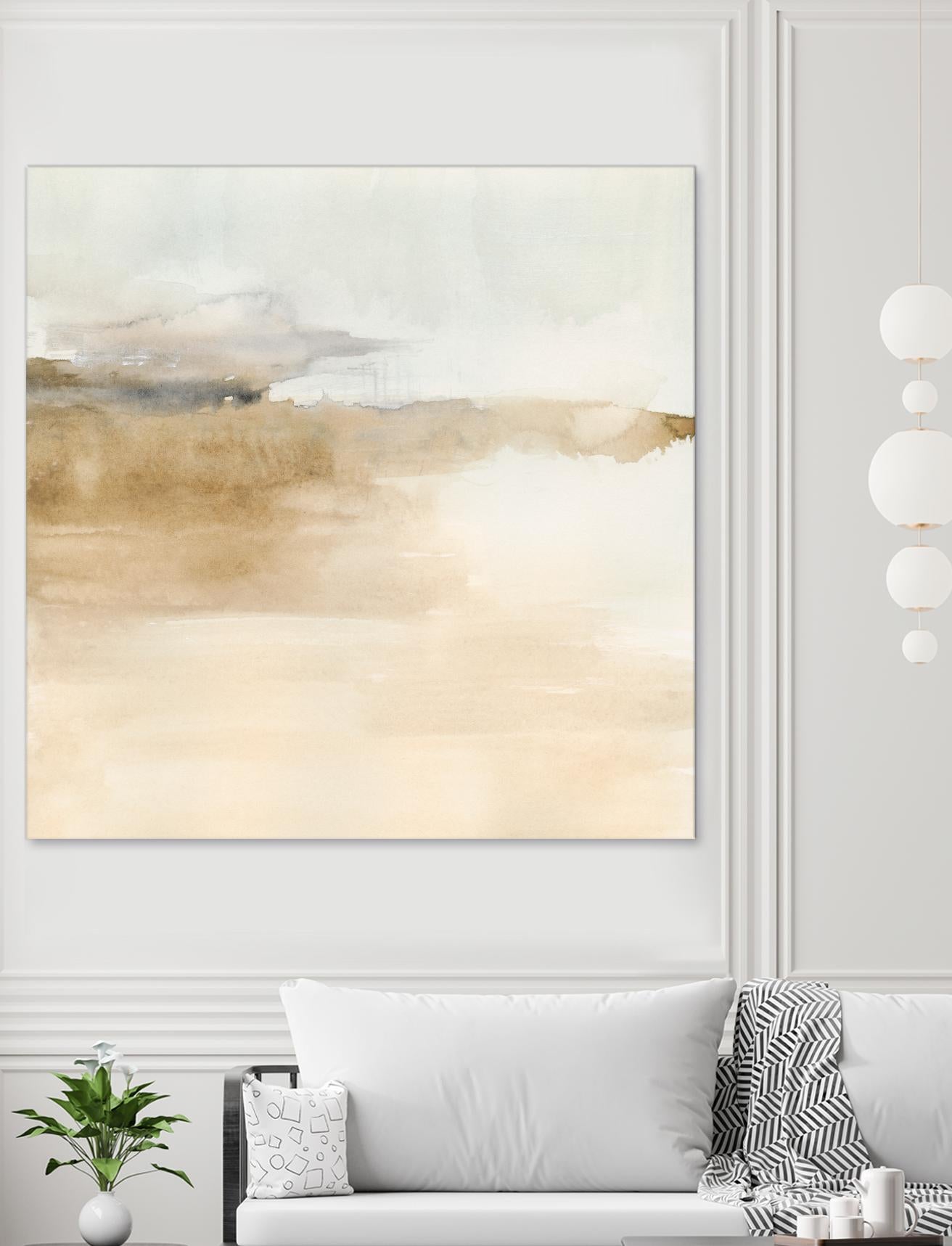 Cinnamon Shores II by Victoria Barnes on GIANT ART - beige coastal tropical abstract