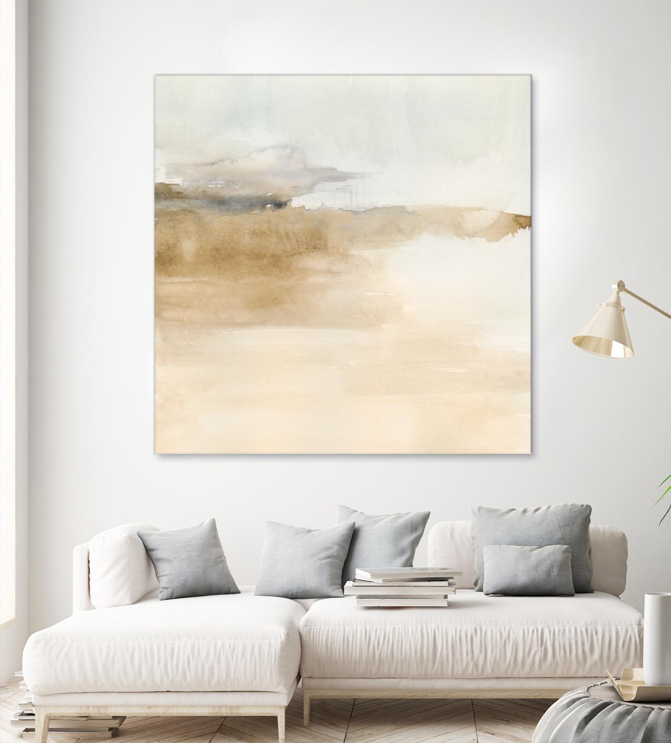 Cinnamon Shores II by Victoria Barnes on GIANT ART - beige coastal tropical abstract