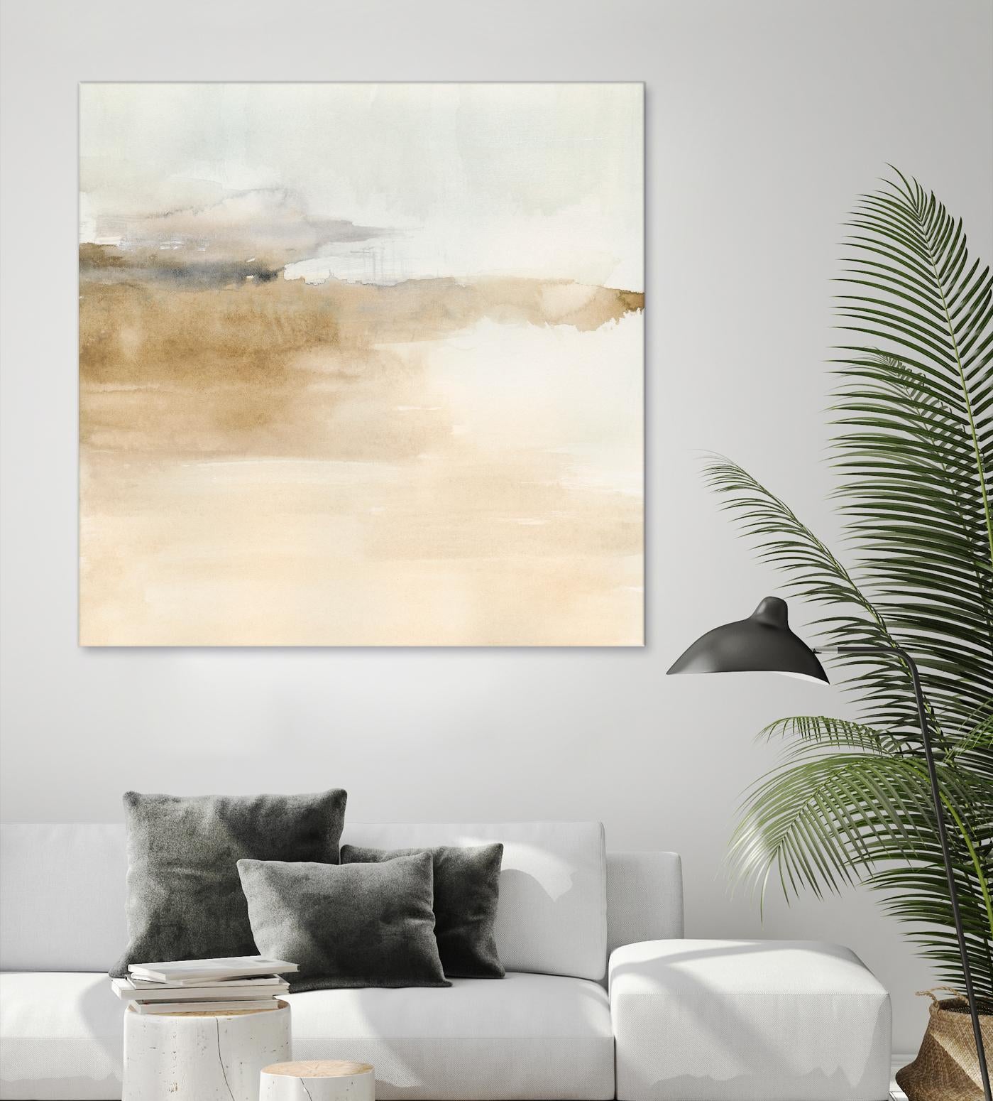 Cinnamon Shores II by Victoria Barnes on GIANT ART - beige coastal tropical abstract