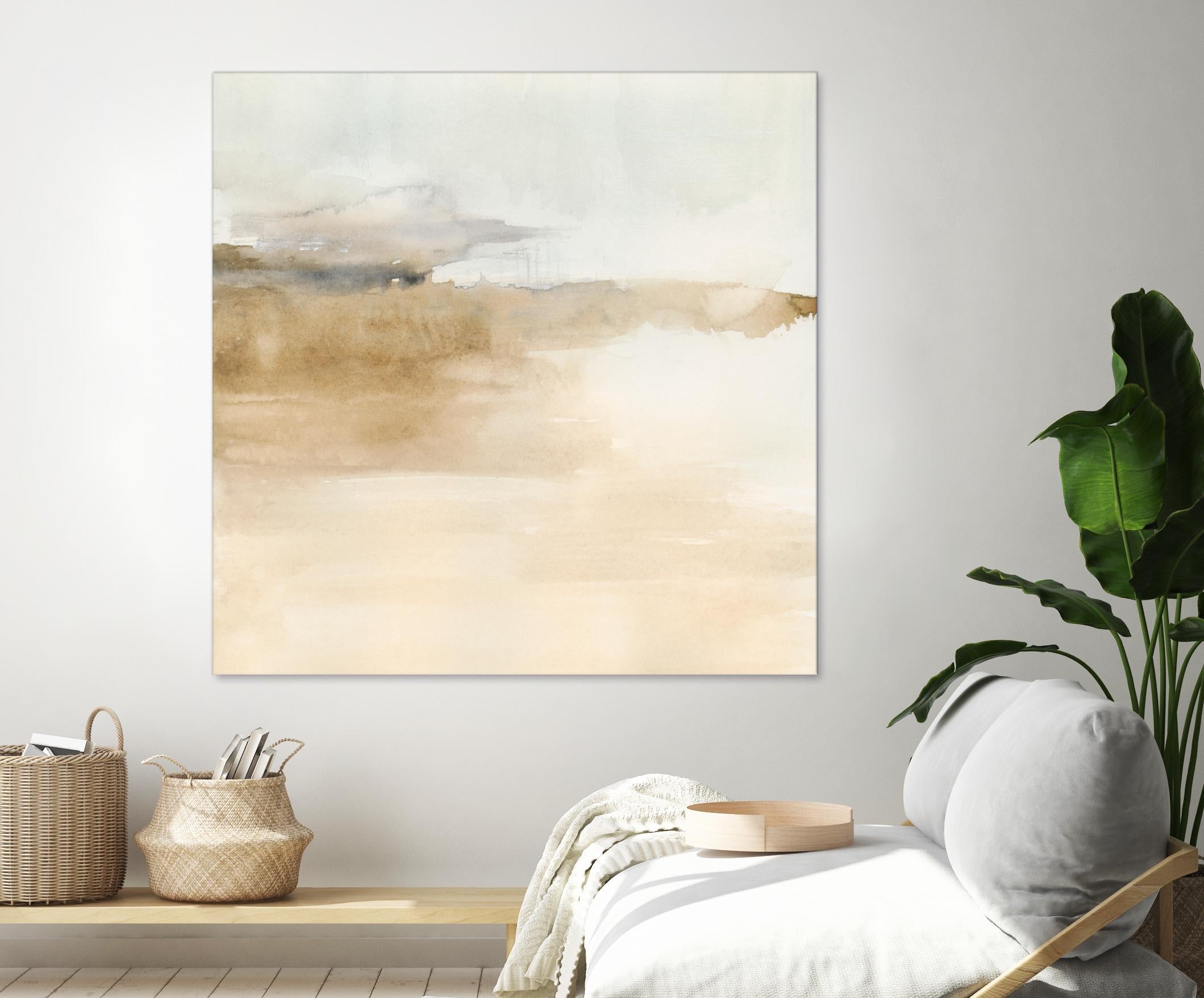 Cinnamon Shores II by Victoria Barnes on GIANT ART - beige coastal tropical abstract