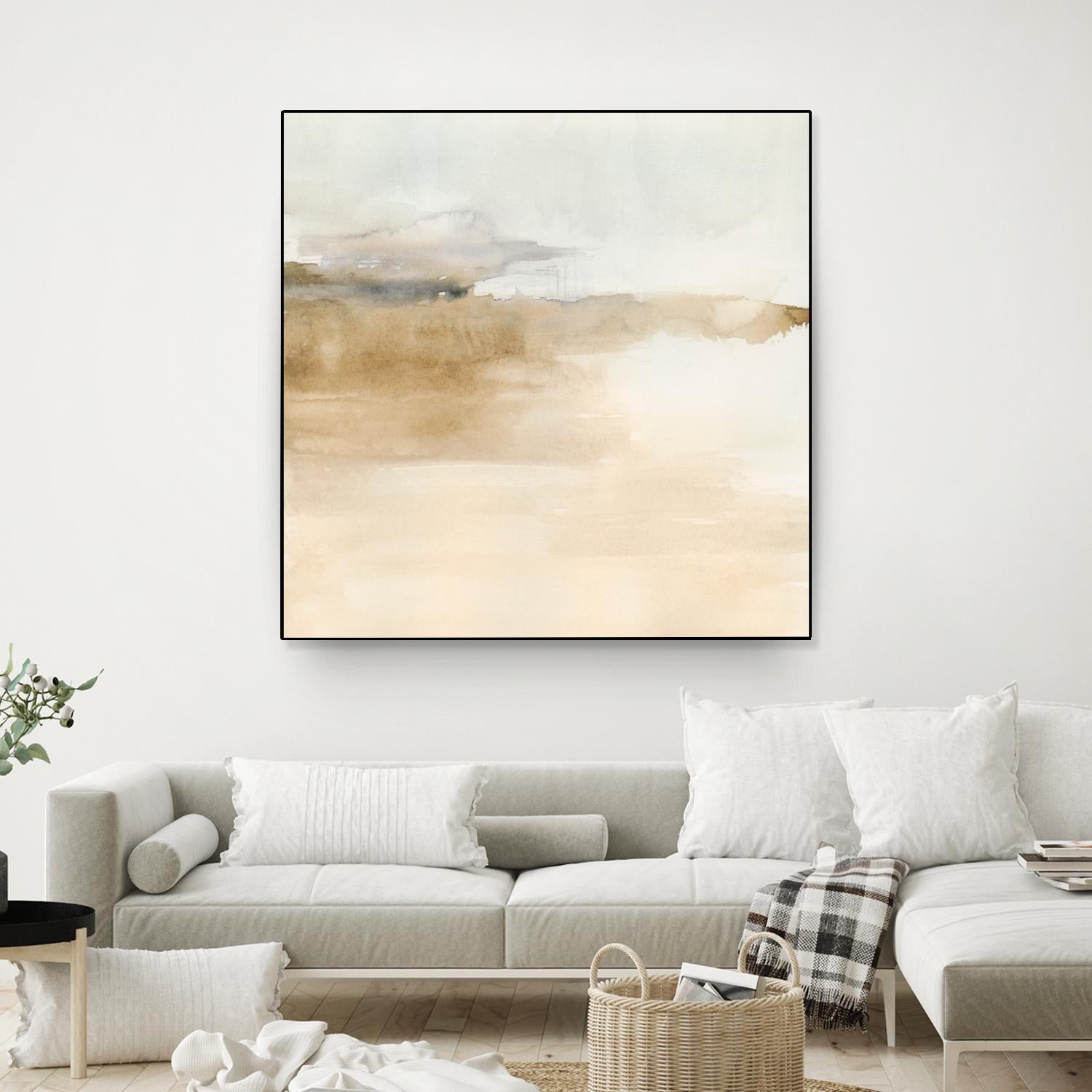 Cinnamon Shores II by Victoria Barnes on GIANT ART - beige coastal tropical abstract
