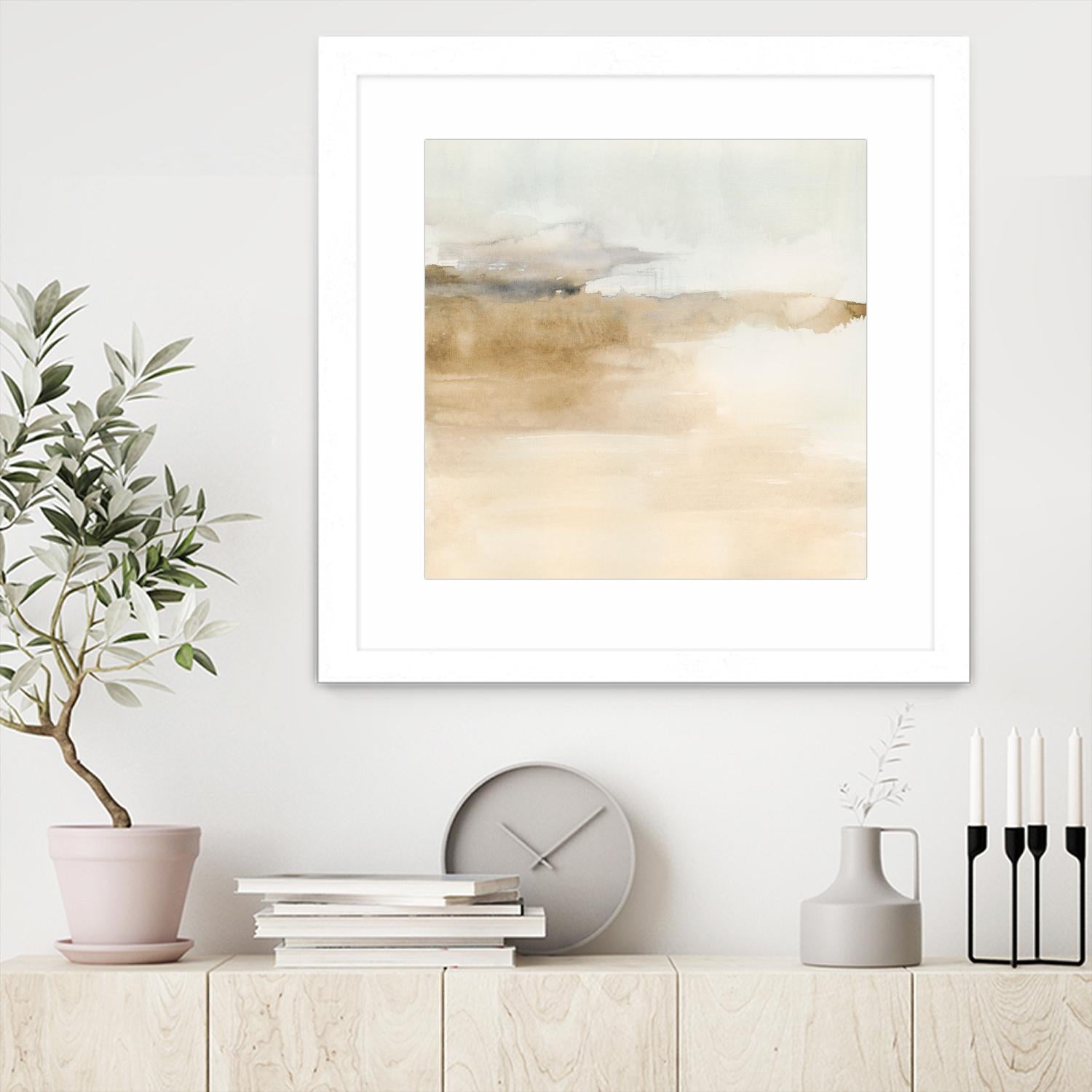 Cinnamon Shores II by Victoria Barnes on GIANT ART - beige coastal tropical abstract