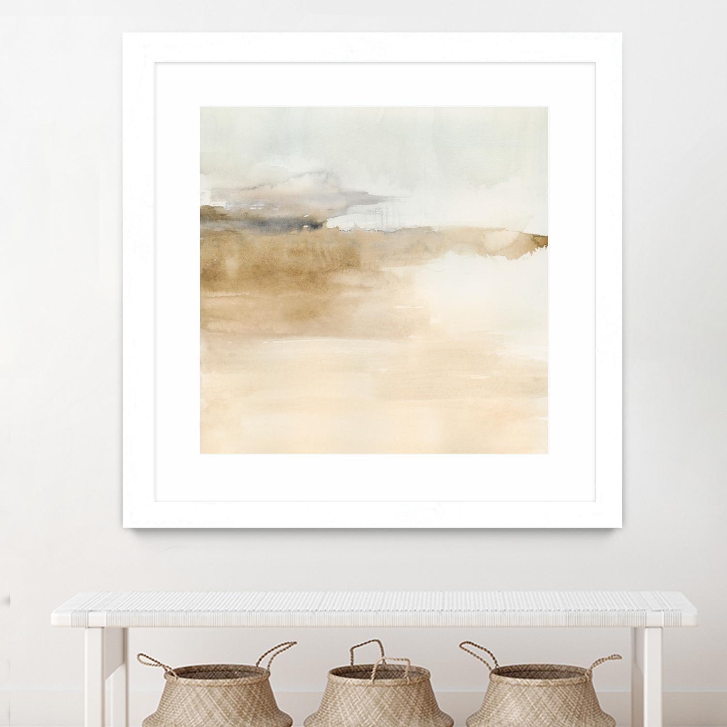 Cinnamon Shores II by Victoria Barnes on GIANT ART - beige coastal tropical abstract