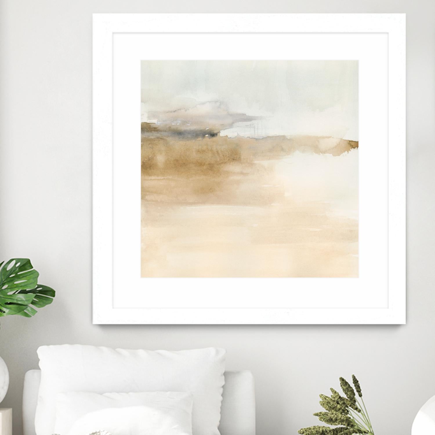 Cinnamon Shores II by Victoria Barnes on GIANT ART - beige coastal tropical abstract