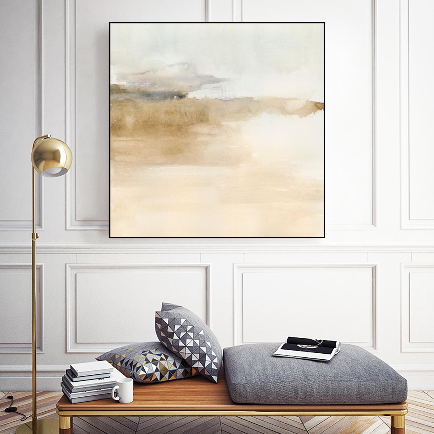 Cinnamon Shores II by Victoria Barnes on GIANT ART - beige coastal tropical abstract