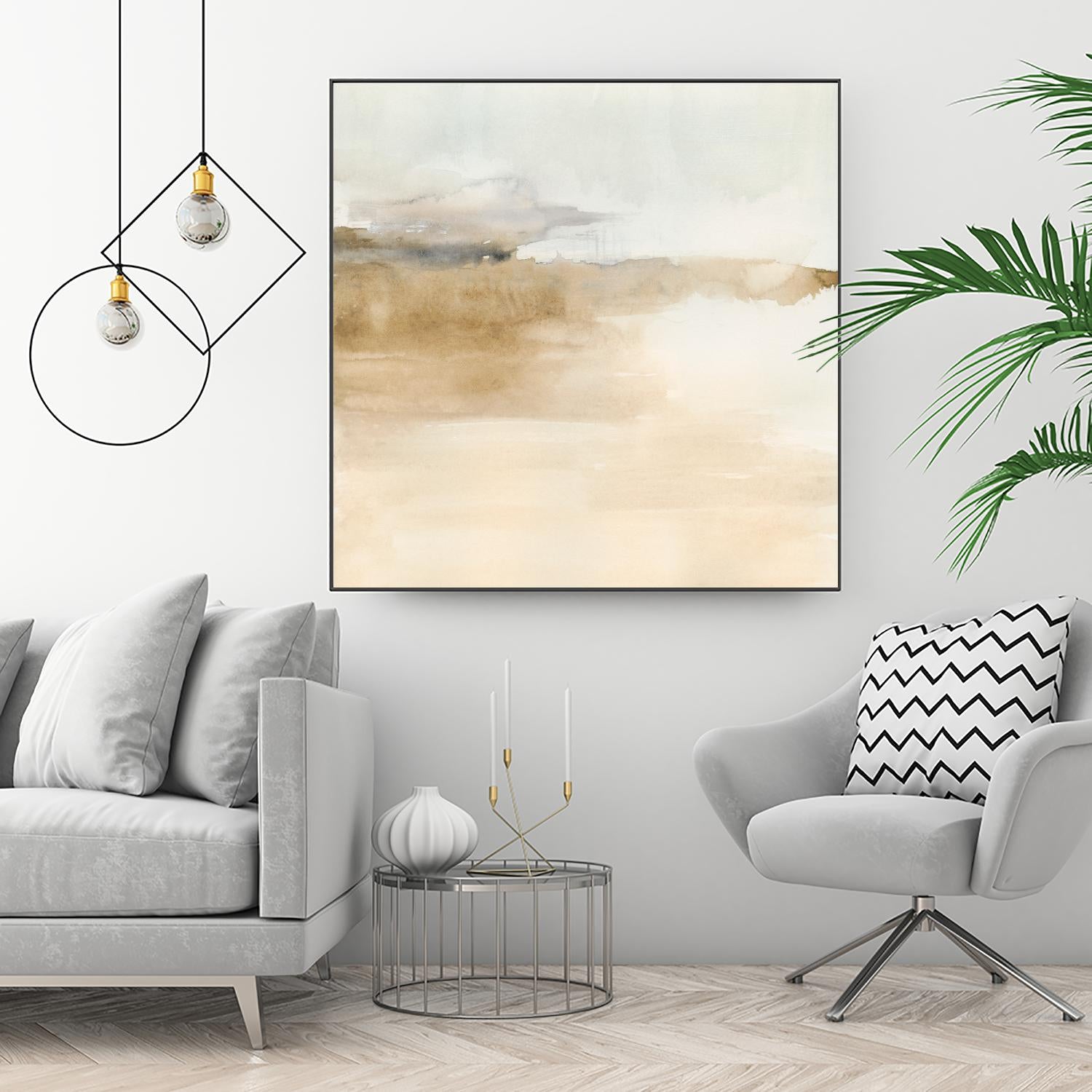 Cinnamon Shores II by Victoria Barnes on GIANT ART - beige coastal tropical abstract