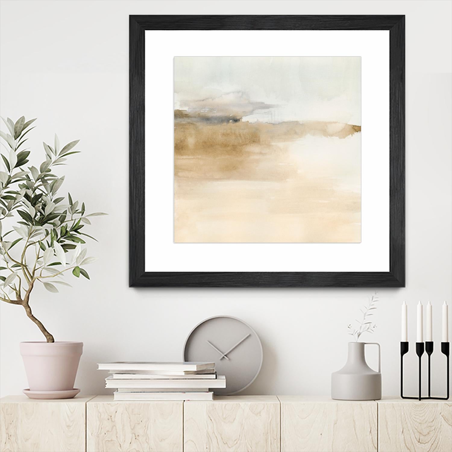 Cinnamon Shores II by Victoria Barnes on GIANT ART - beige coastal tropical abstract