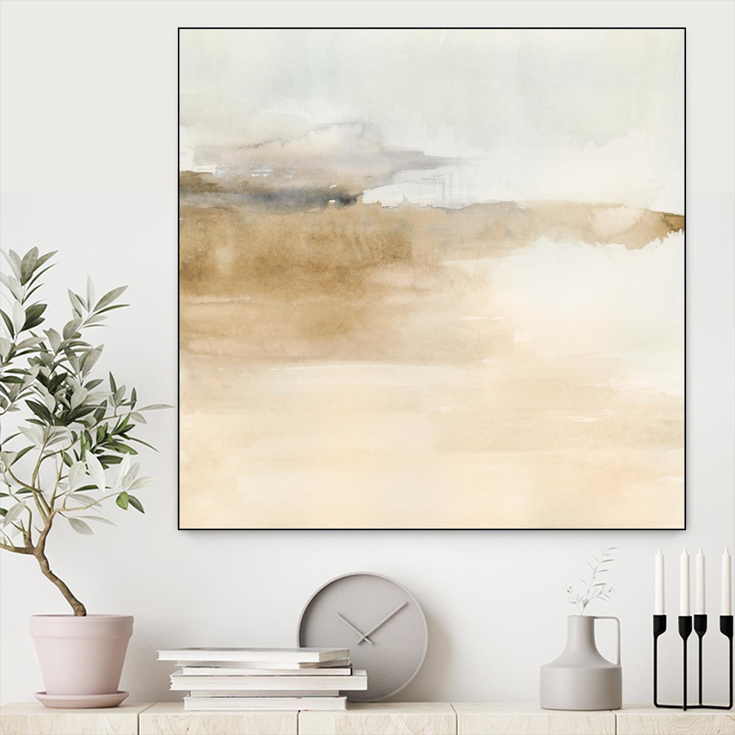 Cinnamon Shores II by Victoria Barnes on GIANT ART - beige coastal tropical abstract