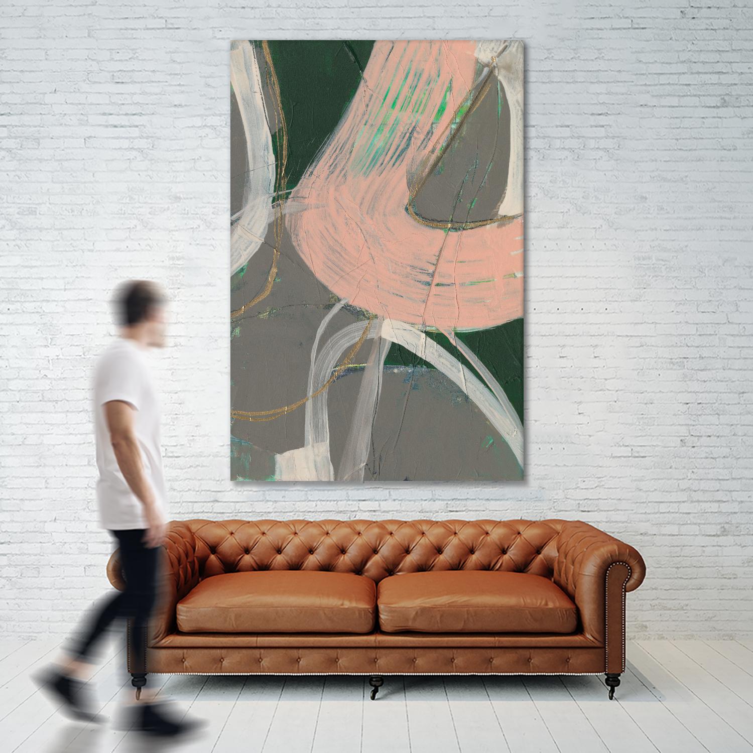 Connected Disconnect I by Jennifer Goldberger on GIANT ART - pink abstract abstract