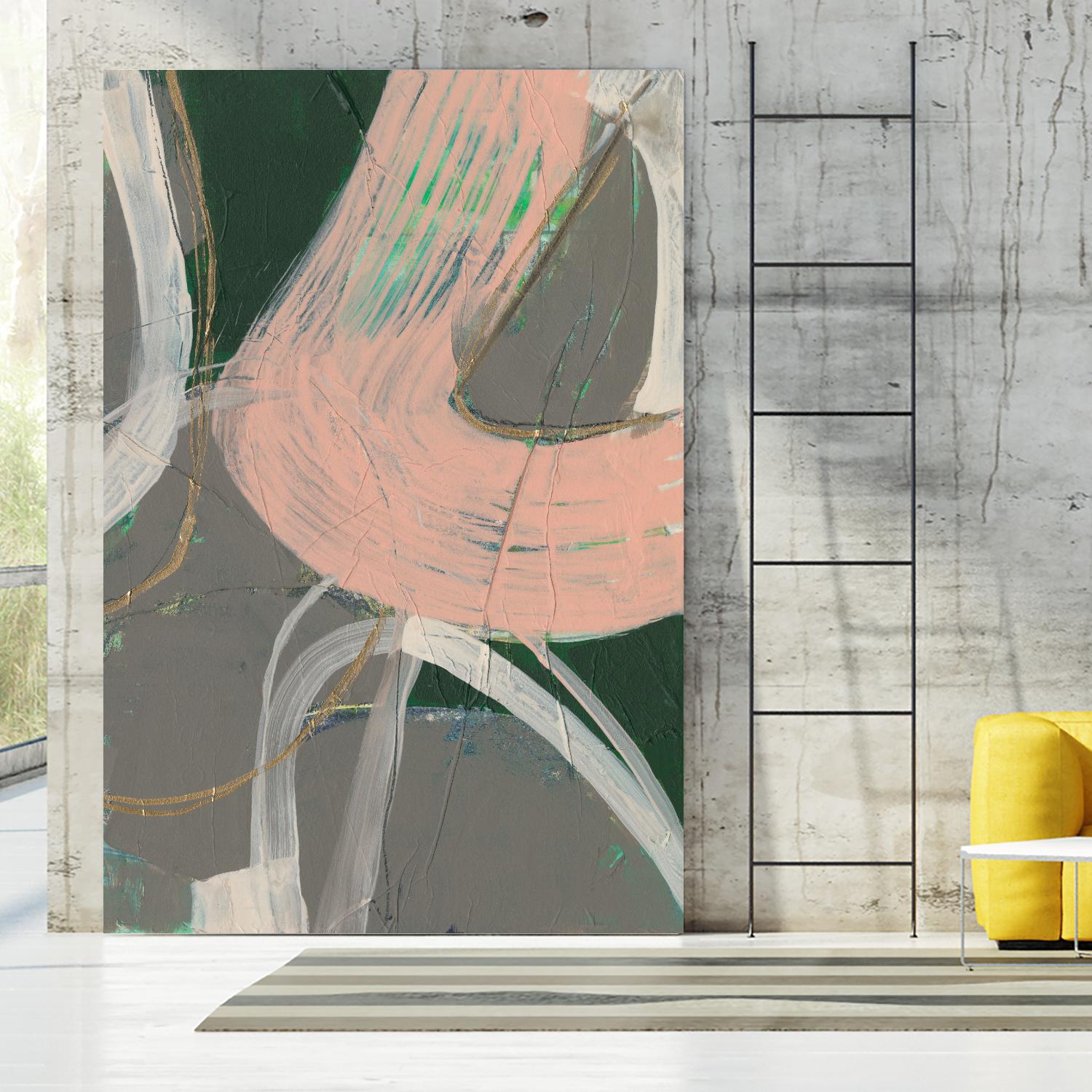 Connected Disconnect I by Jennifer Goldberger on GIANT ART - pink abstract abstract