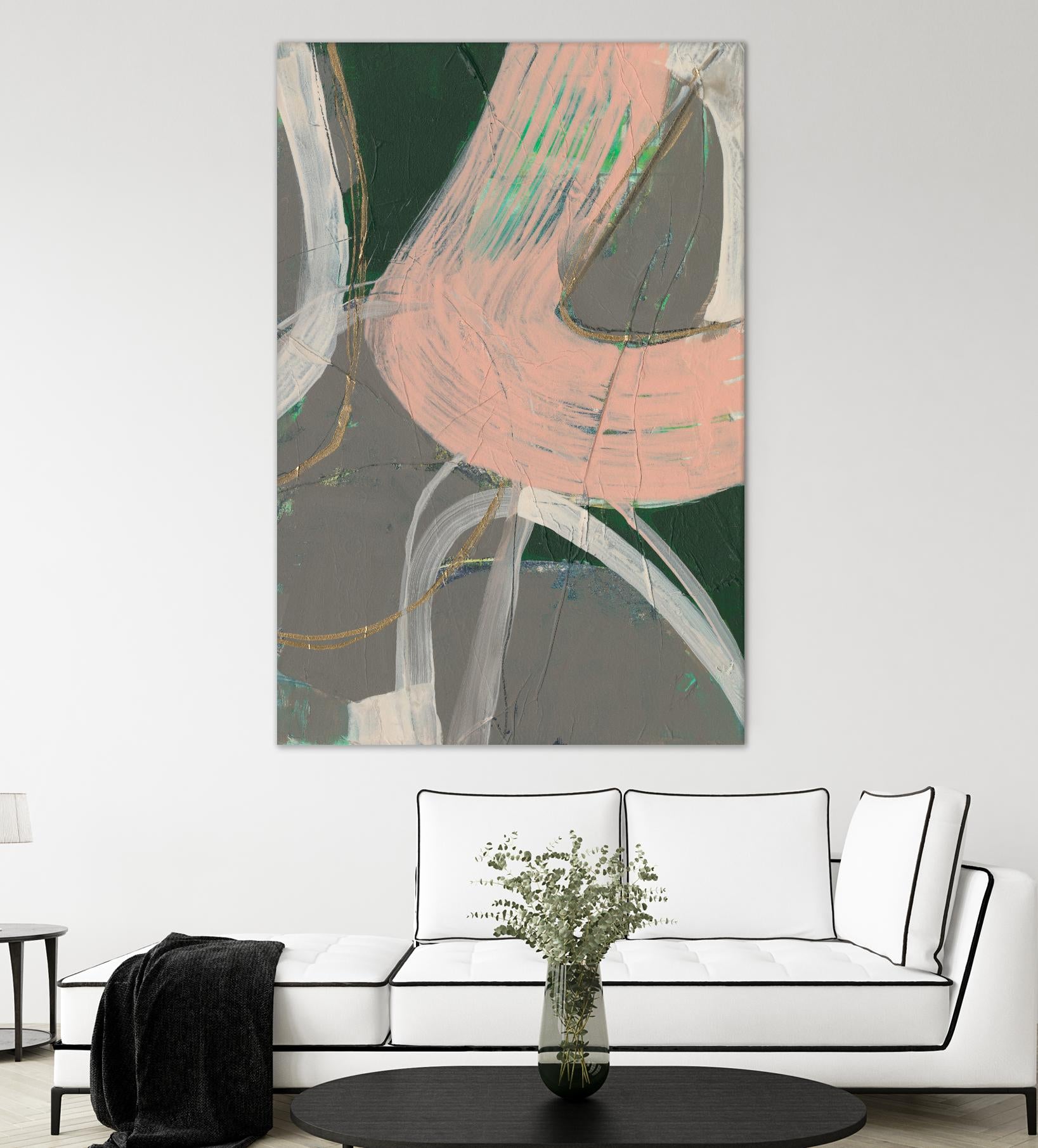 Connected Disconnect I by Jennifer Goldberger on GIANT ART - pink abstract abstract