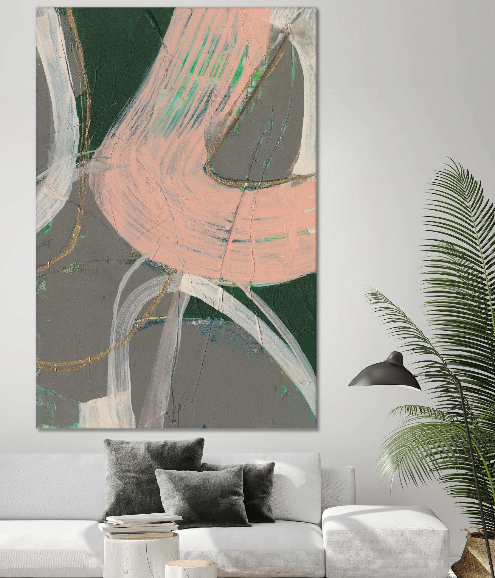 Connected Disconnect I by Jennifer Goldberger on GIANT ART - pink abstract abstract