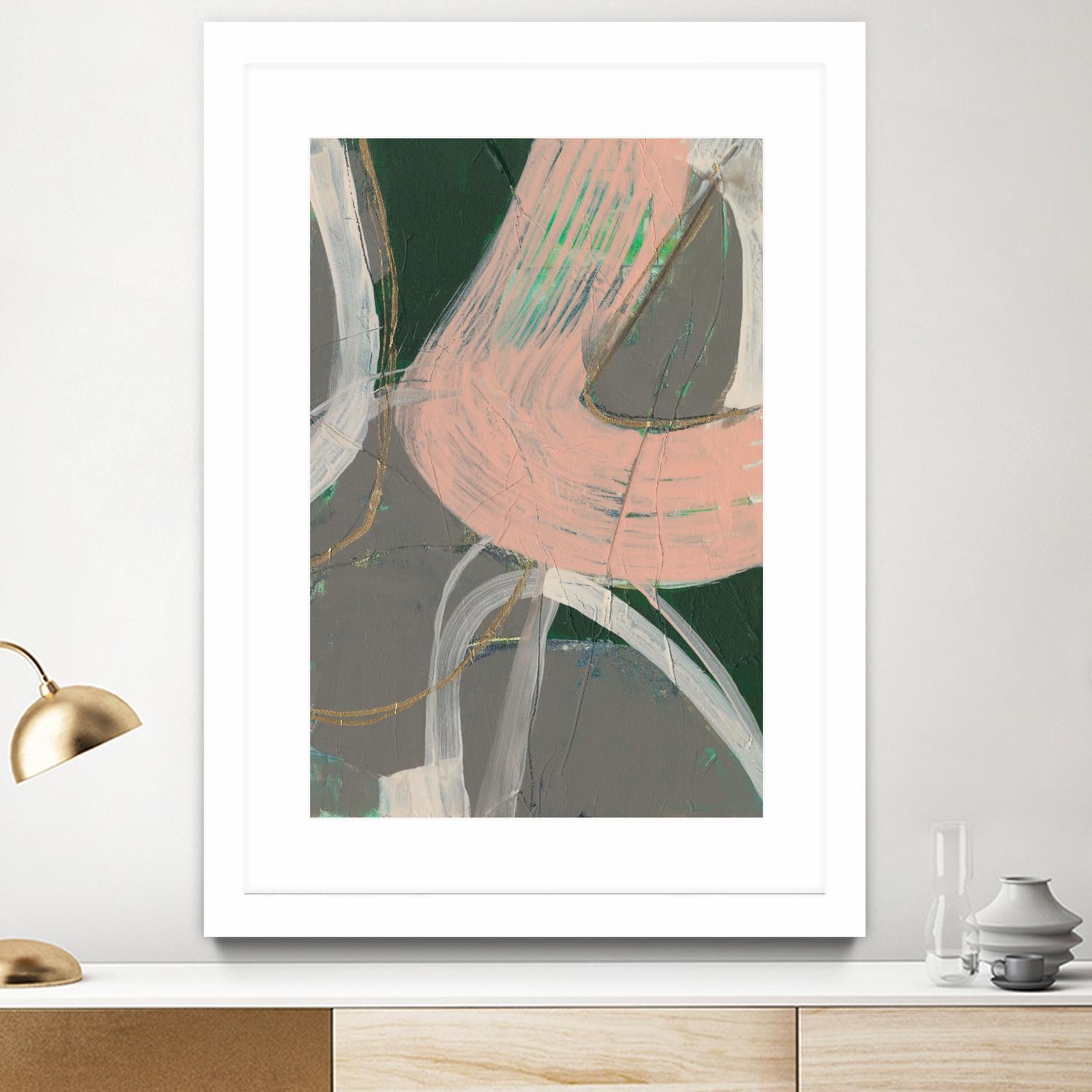 Connected Disconnect I by Jennifer Goldberger on GIANT ART - pink abstract abstract