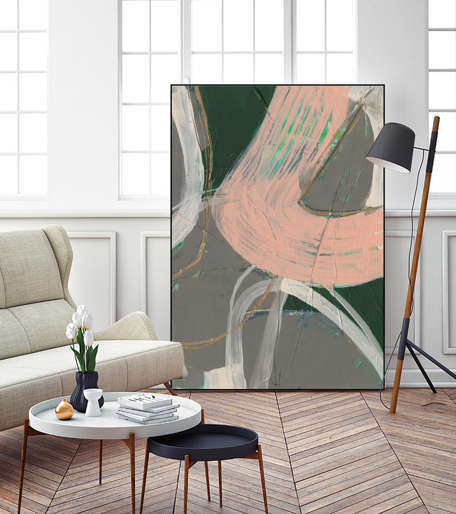 Connected Disconnect I by Jennifer Goldberger on GIANT ART - pink abstract abstract