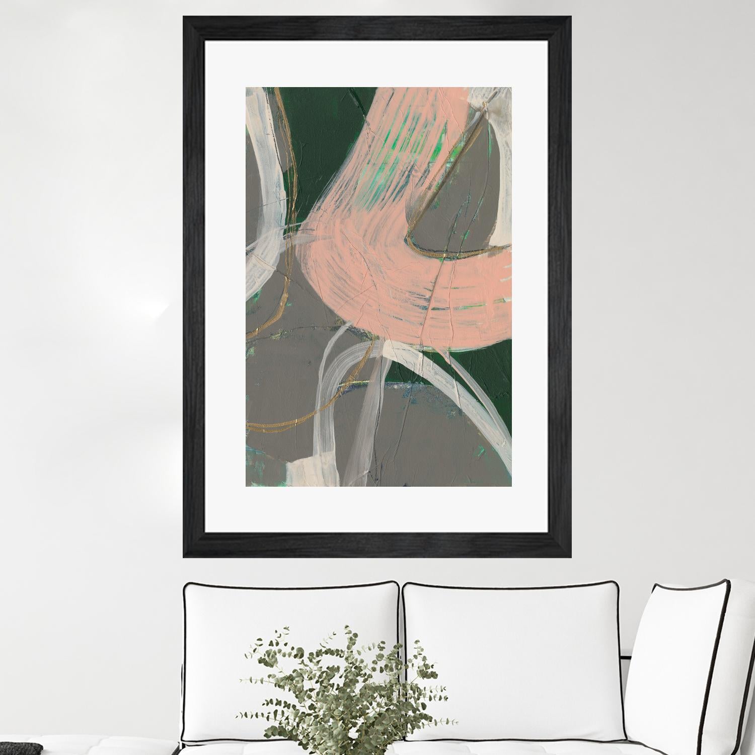 Connected Disconnect I by Jennifer Goldberger on GIANT ART - pink abstract abstract