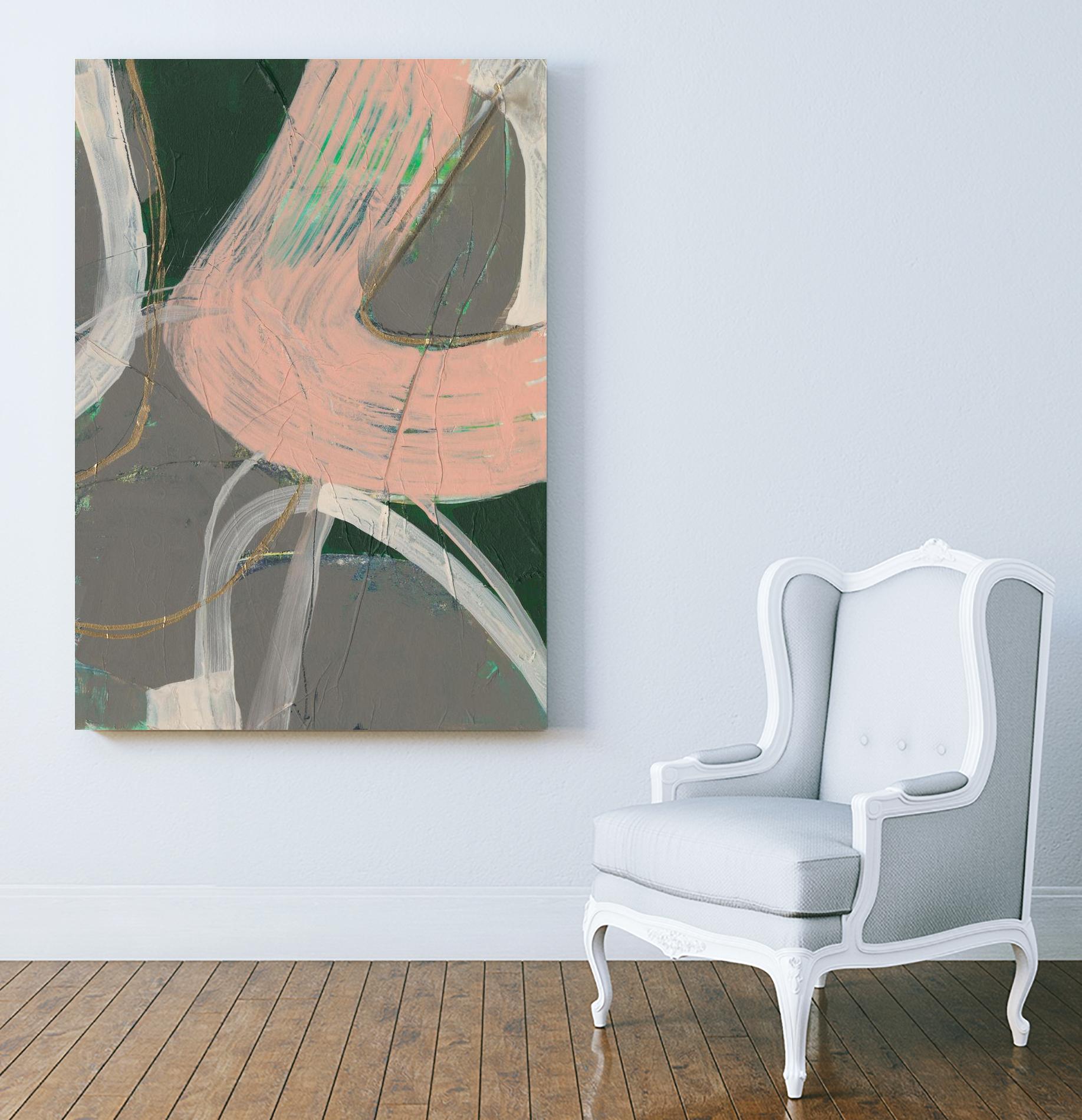 Connected Disconnect I by Jennifer Goldberger on GIANT ART - pink abstract abstract