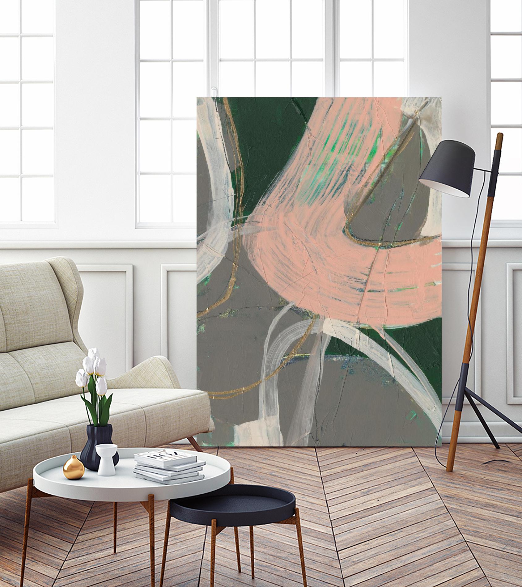 Connected Disconnect I by Jennifer Goldberger on GIANT ART - pink abstract abstract