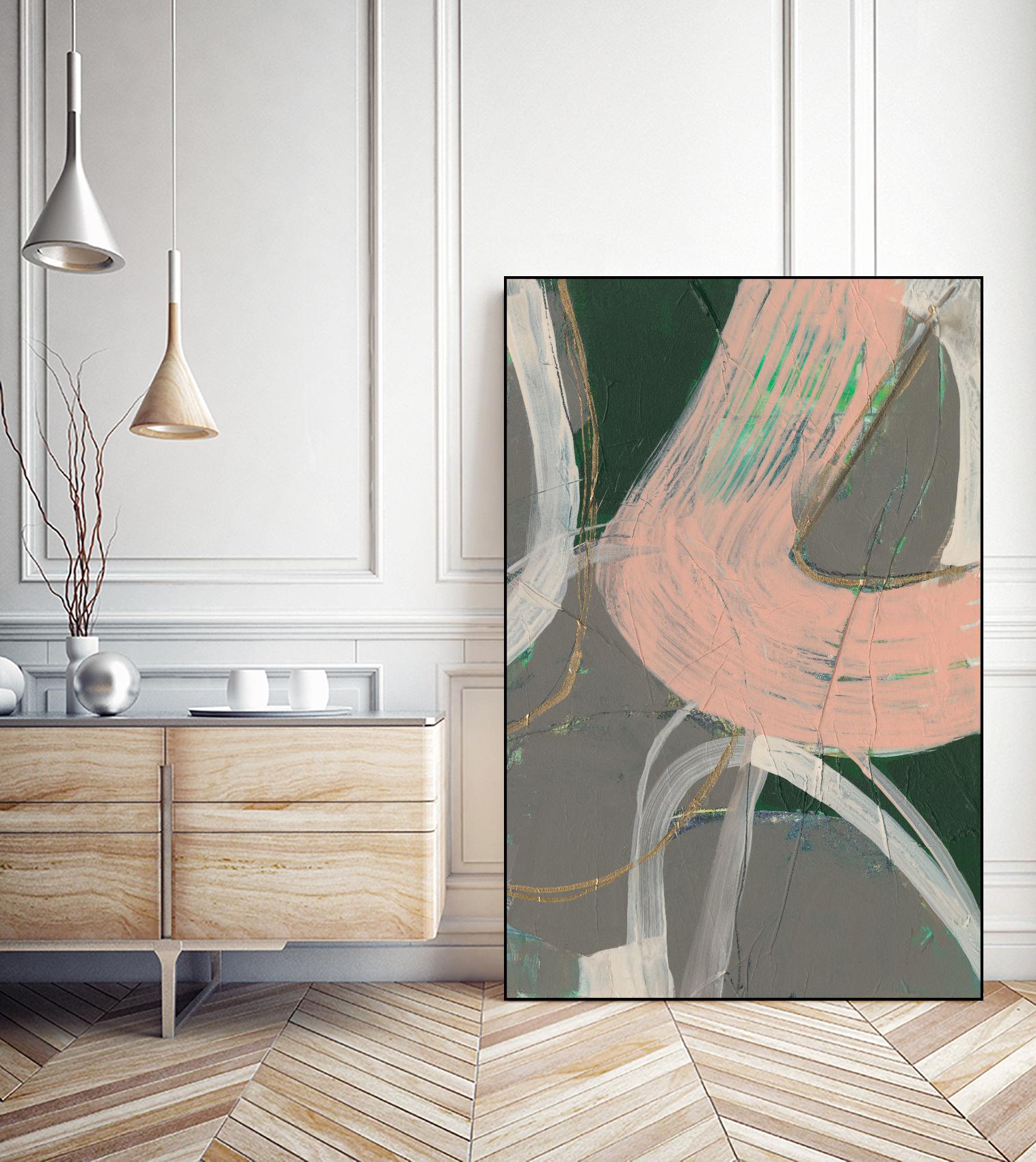 Connected Disconnect I by Jennifer Goldberger on GIANT ART - pink abstract abstract