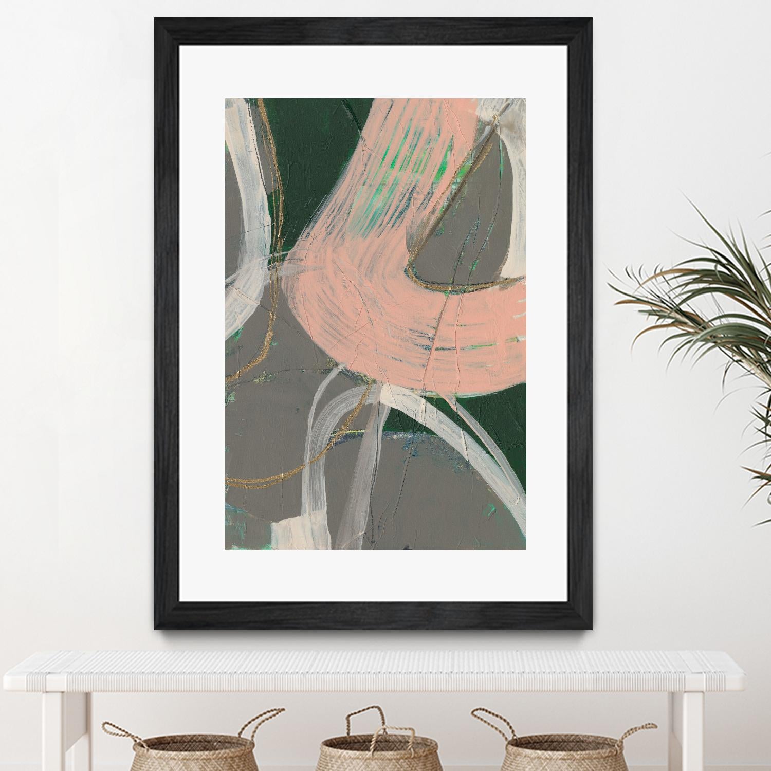 Connected Disconnect I by Jennifer Goldberger on GIANT ART - pink abstract abstract
