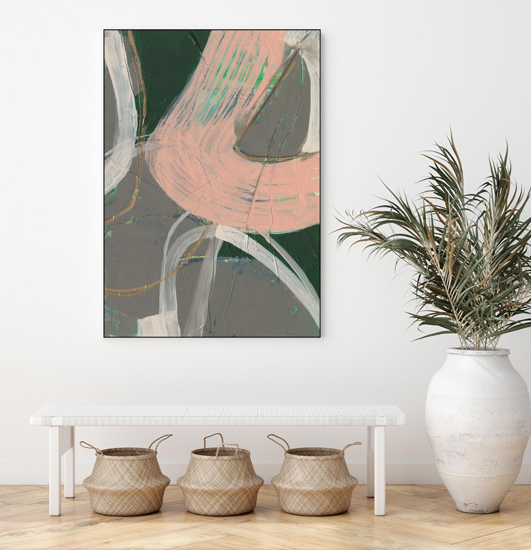 Connected Disconnect I by Jennifer Goldberger on GIANT ART - pink abstract abstract