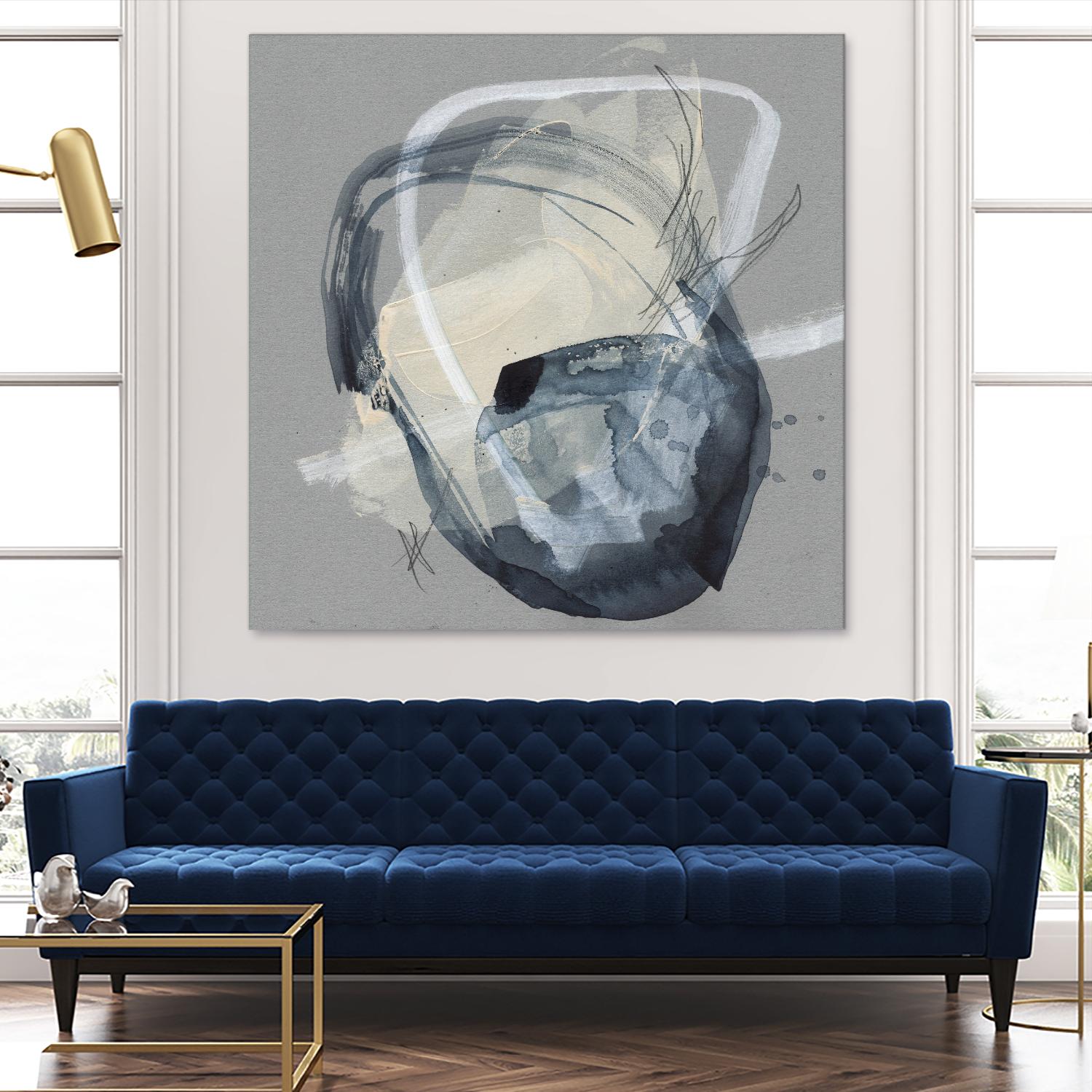 Tandem Loops I by Jennifer Goldberger on GIANT ART - beige watercolour abstract