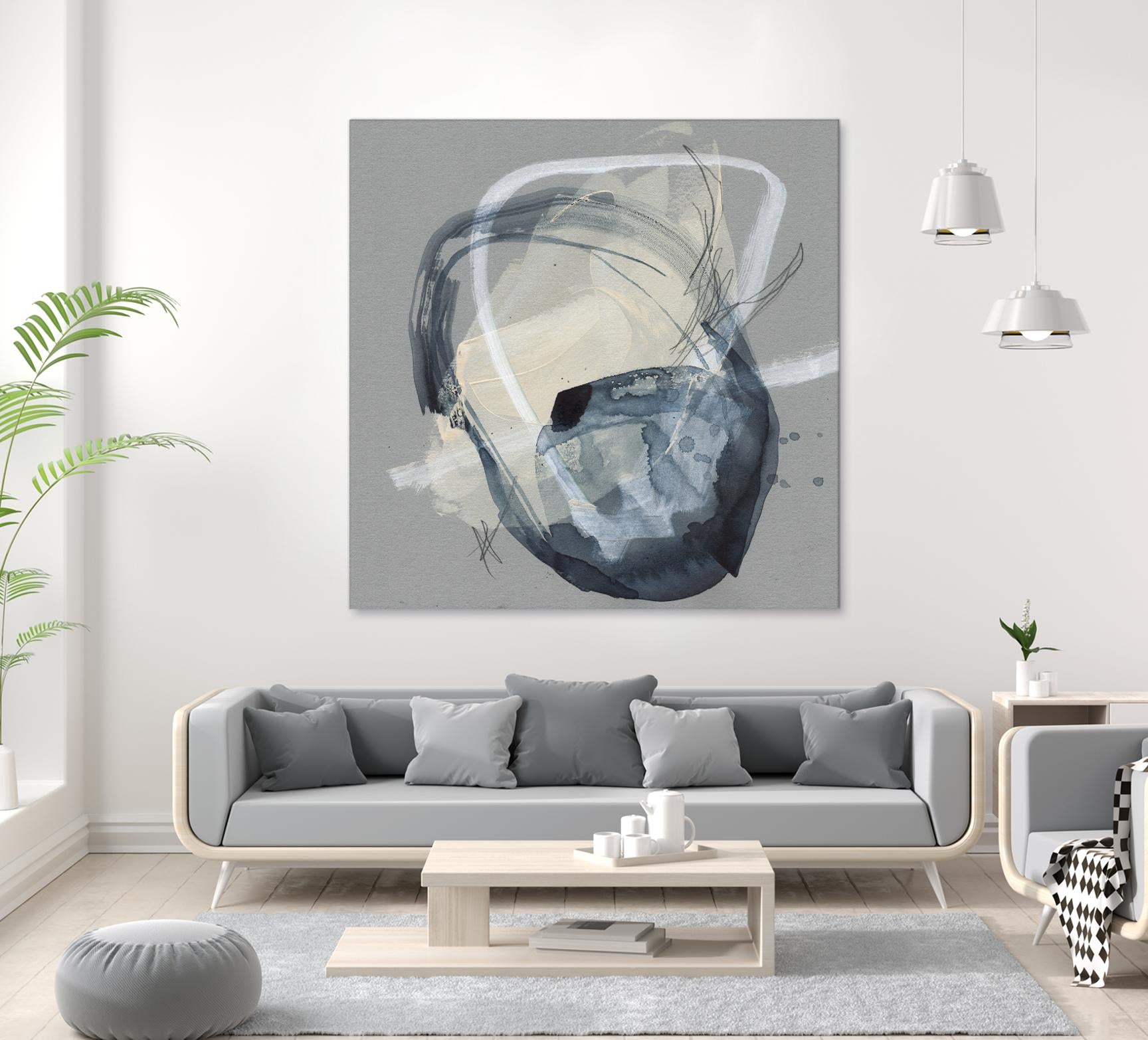 Tandem Loops I by Jennifer Goldberger on GIANT ART - beige watercolour abstract