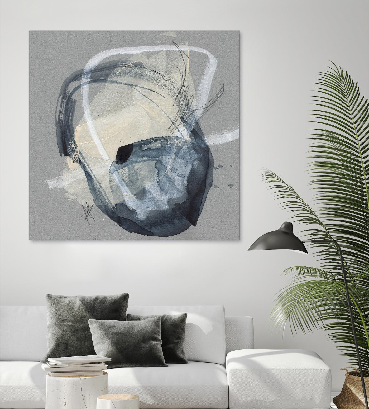 Tandem Loops I by Jennifer Goldberger on GIANT ART - beige watercolour abstract